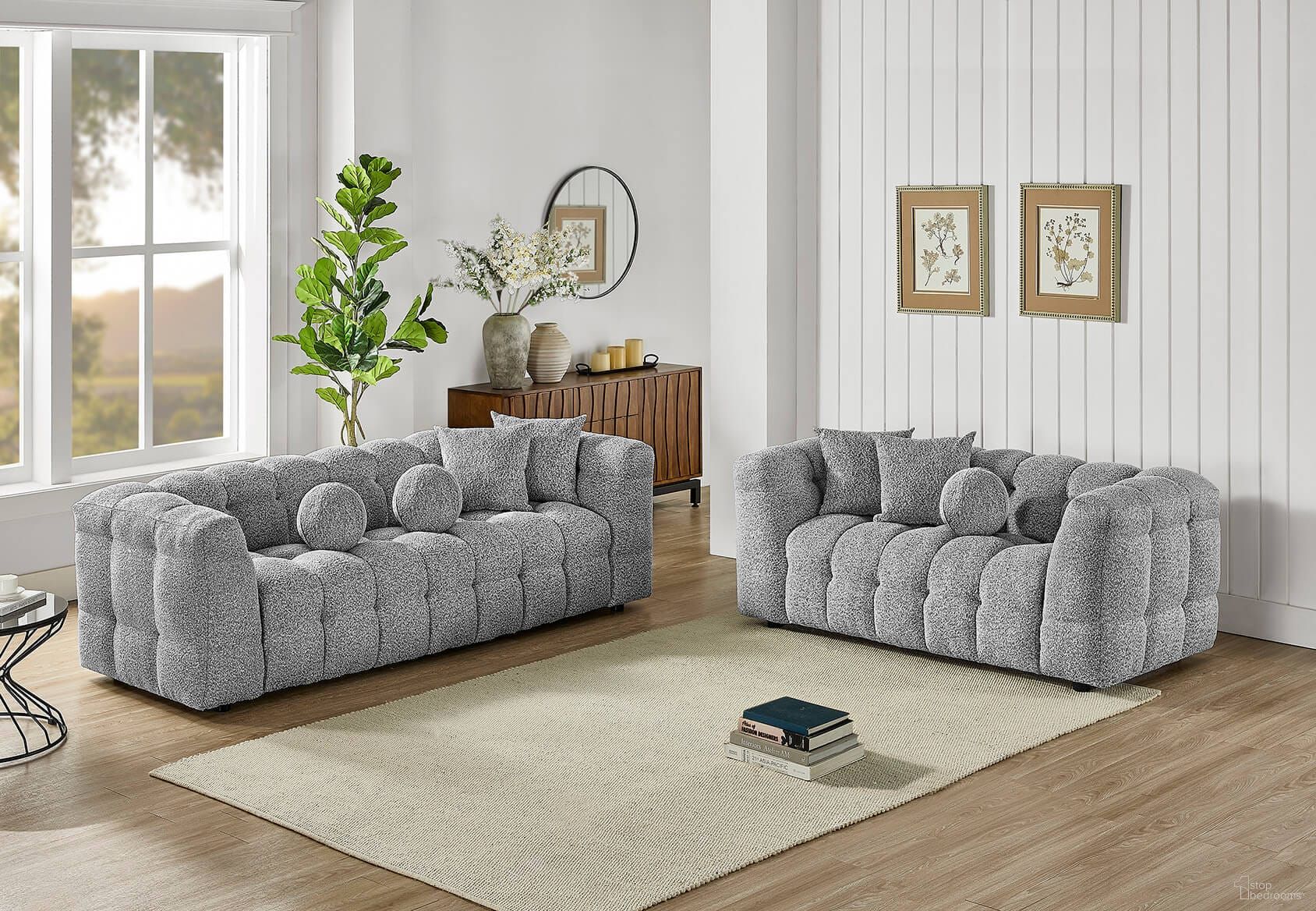 Paris Living Room Set in Rich Gray