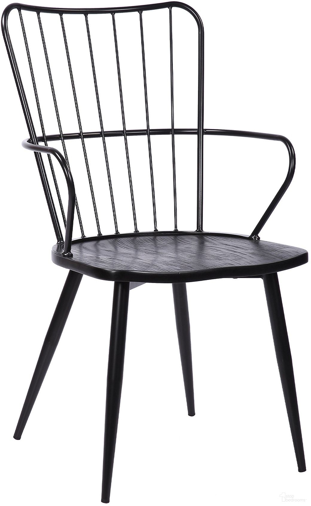 The appearance of Parisa High Back Steel Framed Side Chair In Black Powder Coated Finish and Black Brushed Wood designed by Armen Living in the modern / contemporary interior design. This black piece of furniture was selected by 1StopBedrooms from Parisa Collection to add a touch of cosiness and style into your home. Sku: LCPRSIBLBL. Material: Steel. Chair Type: Side Chair.