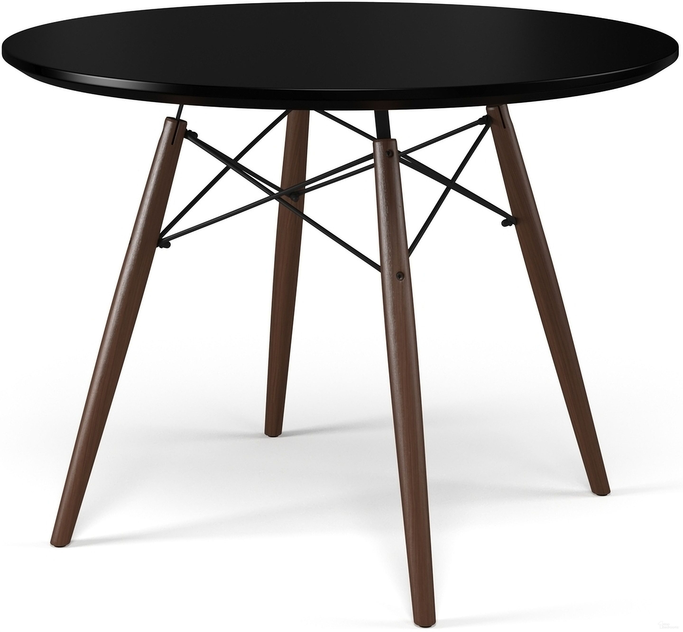 The appearance of Parisian 39 Inch Round Dining Table In Walnut and Black designed by Aeon in the modern / contemporary interior design. This walnut and black piece of furniture was selected by 1StopBedrooms from Paris Collection to add a touch of cosiness and style into your home. Sku: AE6500-Walnut-Black. Table Base Style: Legs. Table Top Shape: Round. Material: Wood. Size: 39".