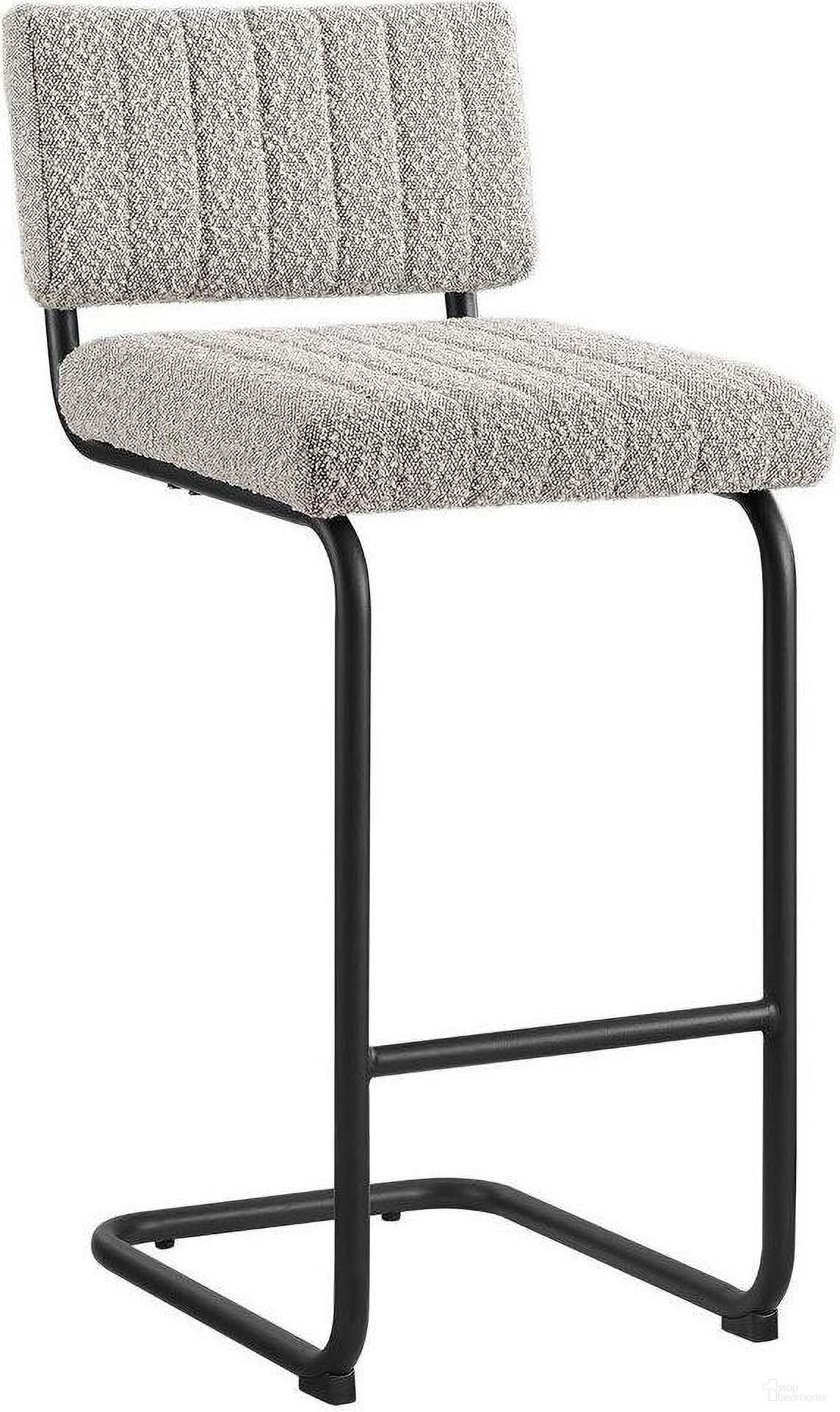Parity Boucle Counter Stools Set of 2 In Black Taupe