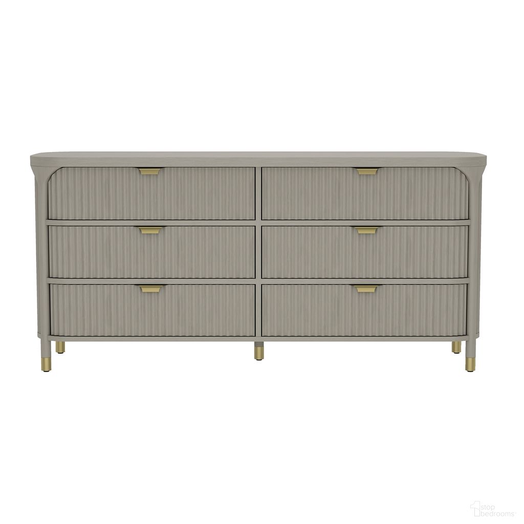 Park 68 Inch Solid Wood 6-Drawer Dresser In Gray