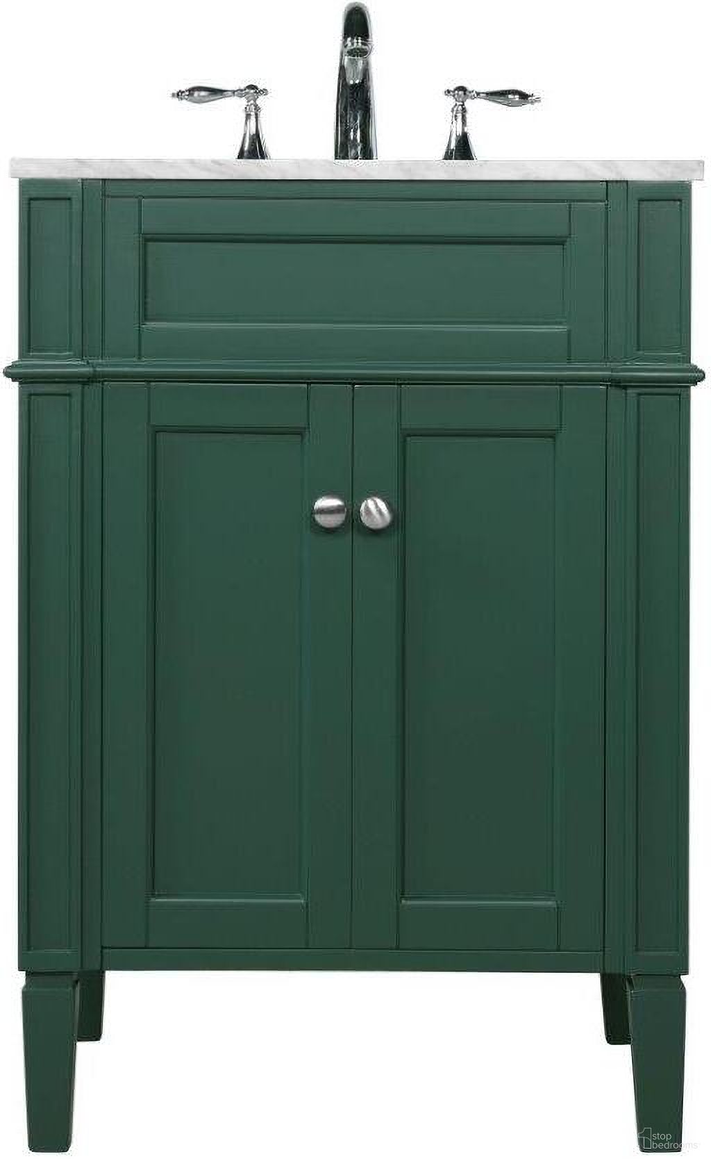 The appearance of Park Avenue 24 Inch Single Bathroom Vanity In Green designed by Elegant Lighting in the modern / contemporary interior design. This green piece of furniture  was selected by 1StopBedrooms from Park Avenue Collection to add a touch of cosiness and style into your home. Sku: VF12524GN. Material: Wood.