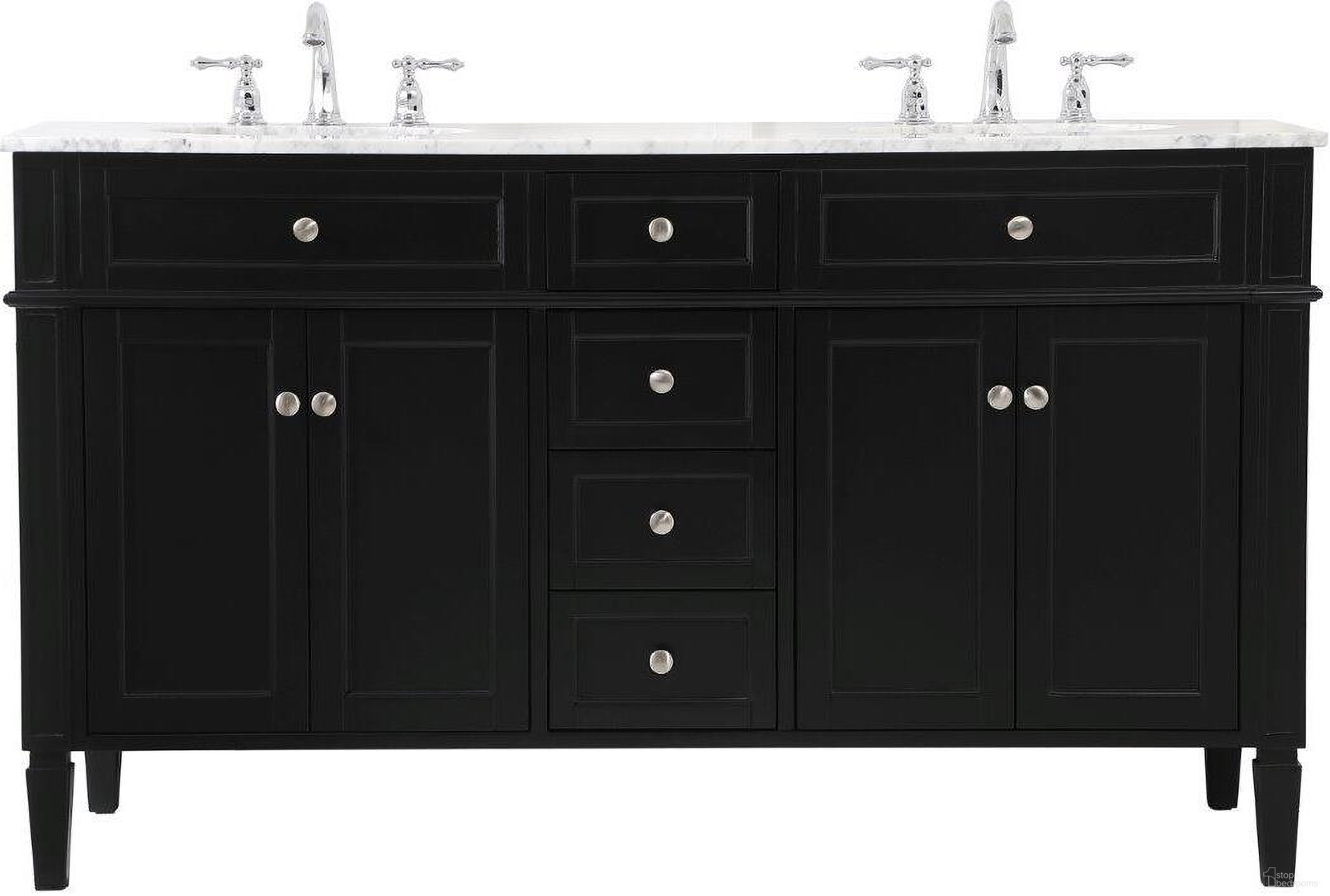 The appearance of Park Avenue 60 Inch Double Bathroom Vanity In Black designed by Elegant Lighting in the traditional interior design. This black piece of furniture was selected by 1StopBedrooms from Park Avenue Collection to add a touch of cosiness and style into your home. Sku: VF12560DBK. Material: Wood.