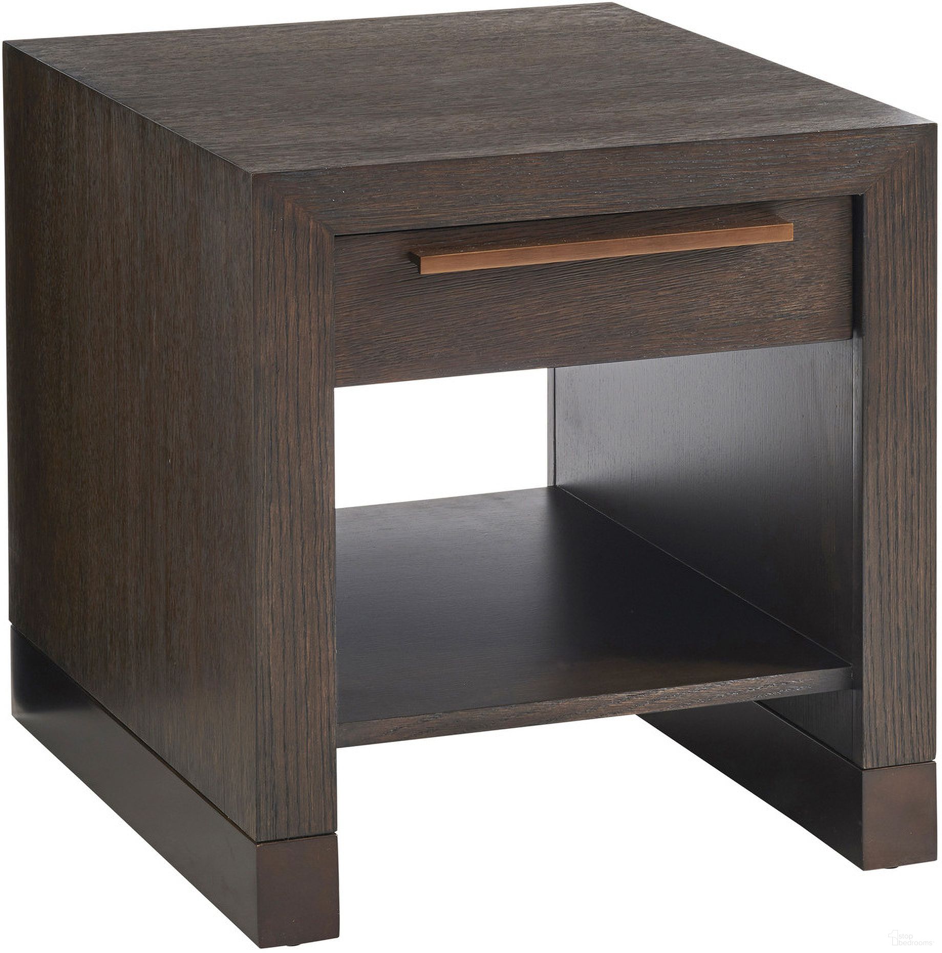 The appearance of Park City Heber Drawer End Table In Canyon designed by Barclay Butera in the modern / contemporary interior design. This canyon piece of furniture was selected by 1StopBedrooms from Park City Collection to add a touch of cosiness and style into your home. Sku: 930-956. Material: Wood.
