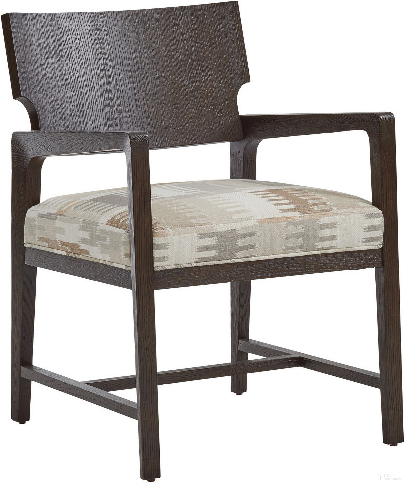 The appearance of Park City Highland Dining Chair In Canyon designed by Barclay Butera in the transitional interior design. This canyon piece of furniture  was selected by 1StopBedrooms from Park City Collection to add a touch of cosiness and style into your home. Sku: 930-881-40. Chair Type: Arm Chair.