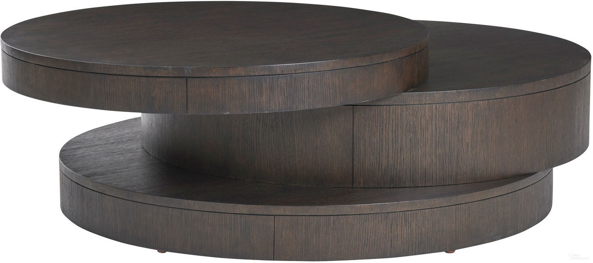 The appearance of Park City Mountaineer Round Cocktail Table In Canyon designed by Barclay Butera in the modern / contemporary interior design. This canyon piece of furniture was selected by 1StopBedrooms from Park City Collection to add a touch of cosiness and style into your home. Sku: 930-941. Material: Wood.
