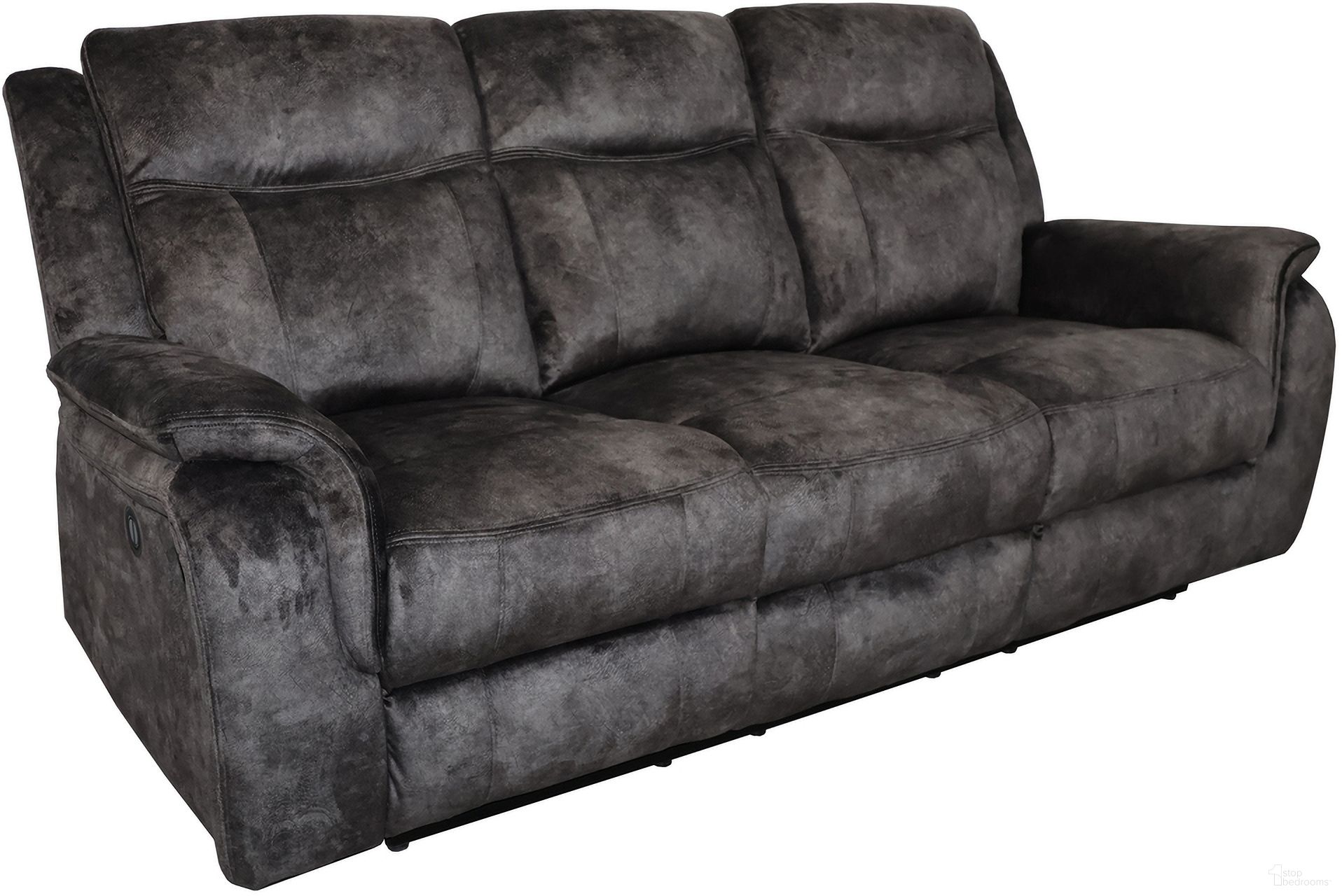The appearance of Park City Sofa with Power Footrest In Slate designed by New Classic in the modern / contemporary interior design. This slate piece of furniture  was selected by 1StopBedrooms from Park City Collection to add a touch of cosiness and style into your home. Sku: U456-30P1-SGY. Material: Fabric.