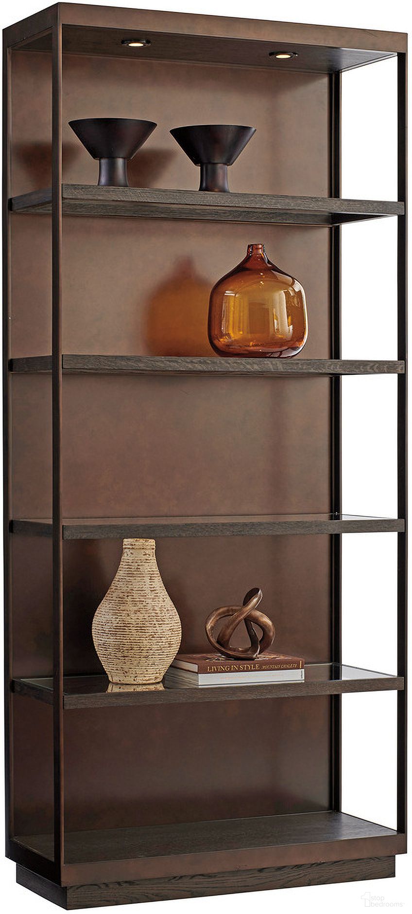 The appearance of Park City Sugarloaf Etagere In Canyon designed by Barclay Butera in the modern / contemporary interior design. This canyon piece of furniture was selected by 1StopBedrooms from Park City Collection to add a touch of cosiness and style into your home. Sku: 930-991. Material: Metal.