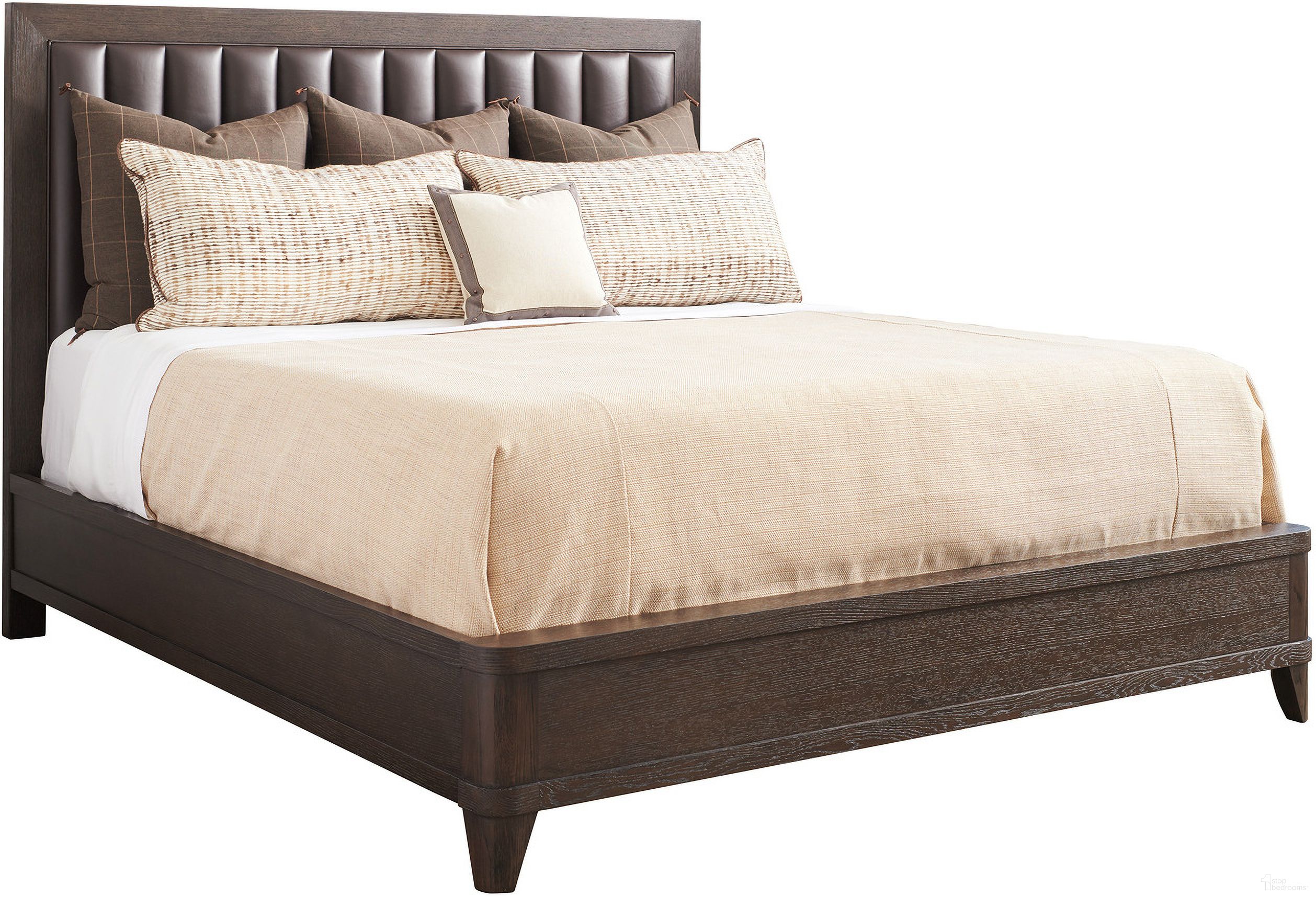 The appearance of Park City Talisker California King Upholstered Bed In Canyon designed by Barclay Butera in the transitional interior design. This canyon piece of furniture was selected by 1StopBedrooms from Park City Collection to add a touch of cosiness and style into your home. Sku: 930-155C. Material: Leather. Bed Size: California King. Bed Type: Upholstered Bed.