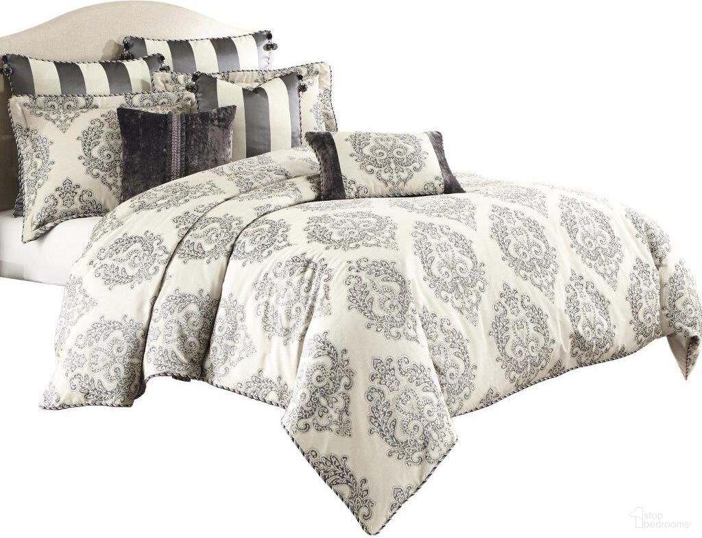 The appearance of Park Lane 6 Piece Queen King Comforter Set In Gray designed by Michael Amini in the modern / contemporary interior design. This gray piece of furniture was selected by 1StopBedrooms from Michael Amini Collection to add a touch of cosiness and style into your home. Sku: BKS-PRKLN-QS06-GRY. Material: Polyester. Bed Size: Queen.