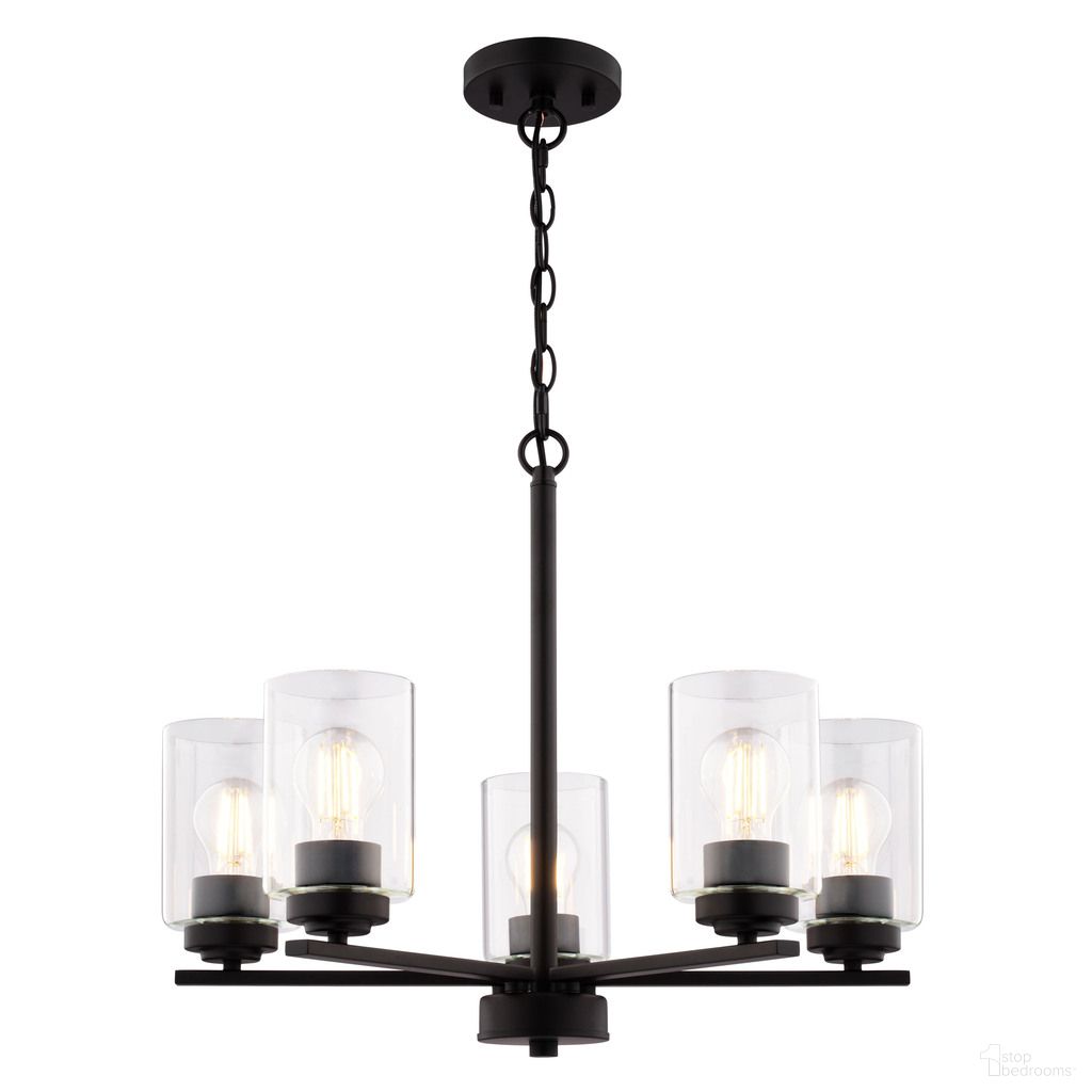 Park Ridge 21 Inch 5 Light Chandelier In Matte Black