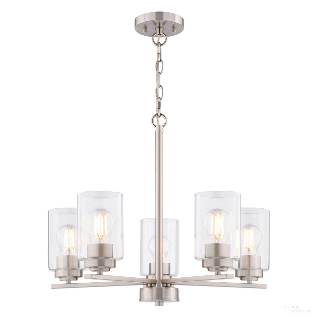 Park Ridge 21 Inch 5 Light Chandelier In Satin Nickel