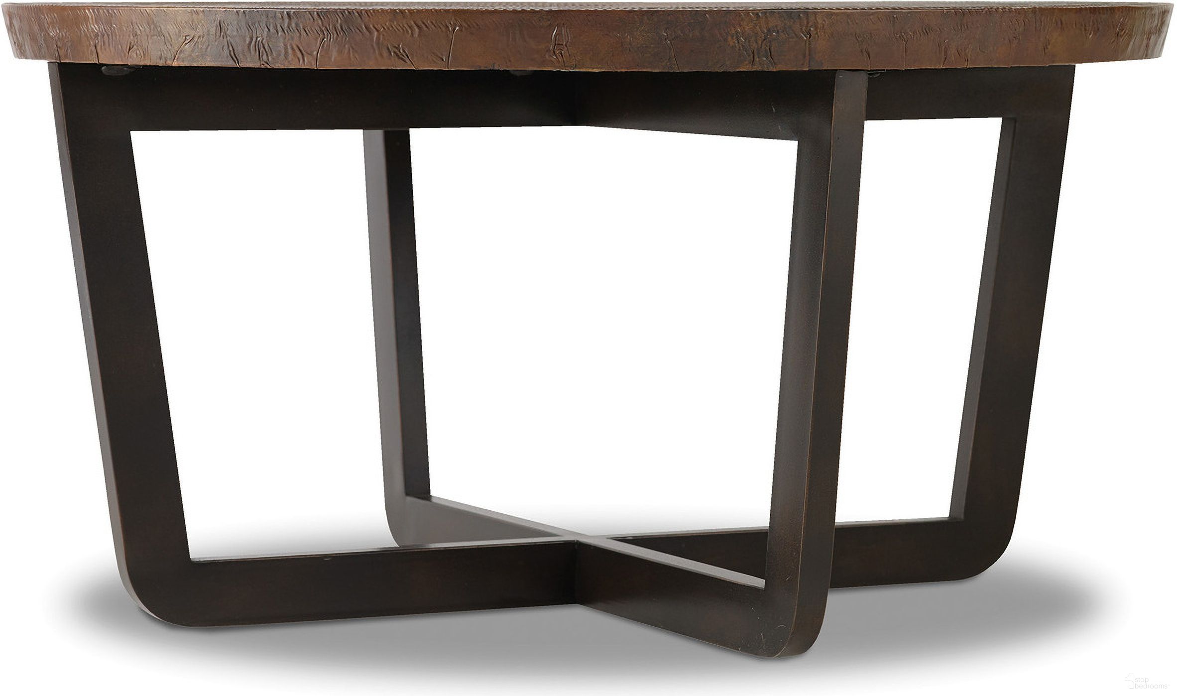 The appearance of Commerce and Market Parkcrest Copper Round Cocktail Table designed by Hooker in the transitional interior design. This copper piece of furniture  was selected by 1StopBedrooms from Commerce and Market Collection to add a touch of cosiness and style into your home. Sku: 5527-80111-COR. Material: Metal.