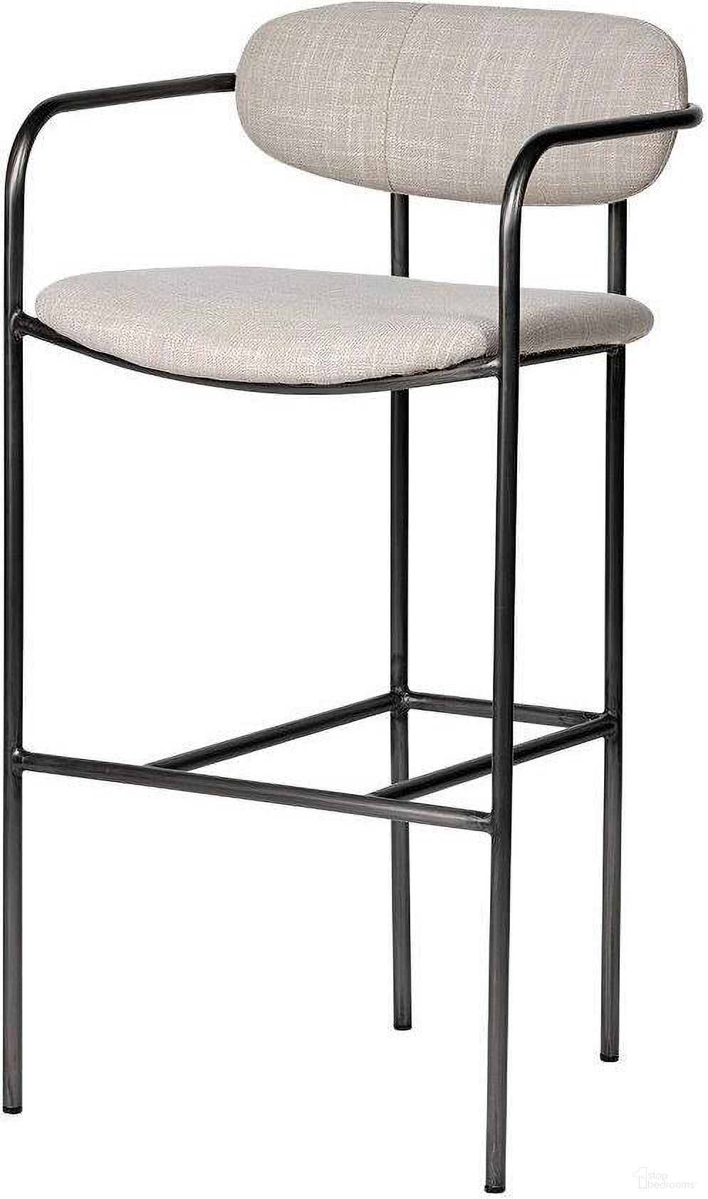 The appearance of Parker 30 Inch Seat Height Beige Fabric Seat Gun Metal Grey Metal Bar Stool designed by Mercana in the modern / contemporary interior design. This beige and gray piece of furniture was selected by 1StopBedrooms from Parker Collection to add a touch of cosiness and style into your home. Sku: 68563. Material: Metal.