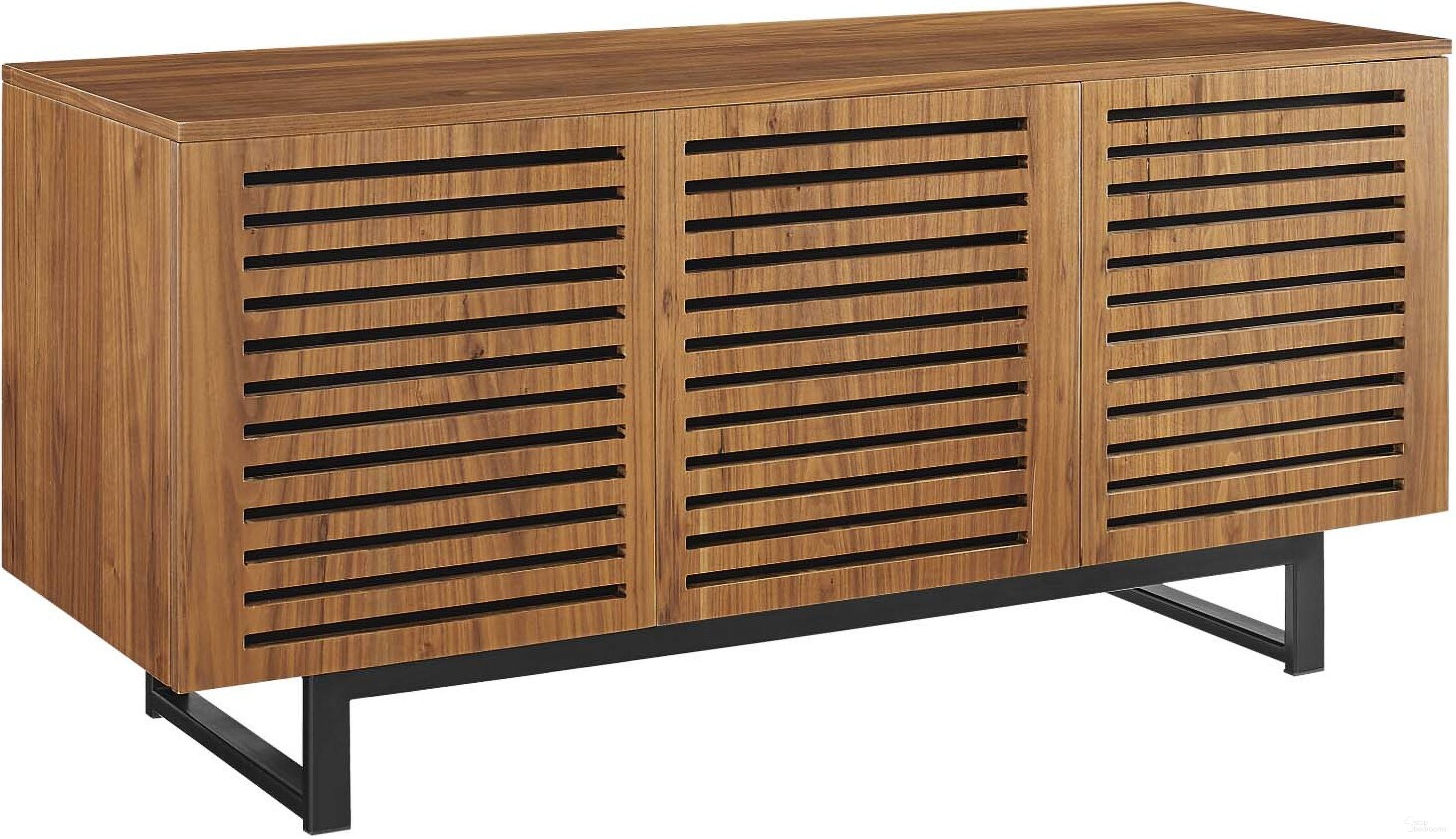 The appearance of Parker 55 Inch Tv Stand designed by Modway in the modern / contemporary interior design. This walnut piece of furniture was selected by 1StopBedrooms from Parker Collection to add a touch of cosiness and style into your home. Sku: EEI-4764-WAL. Material: Wood Veneer.