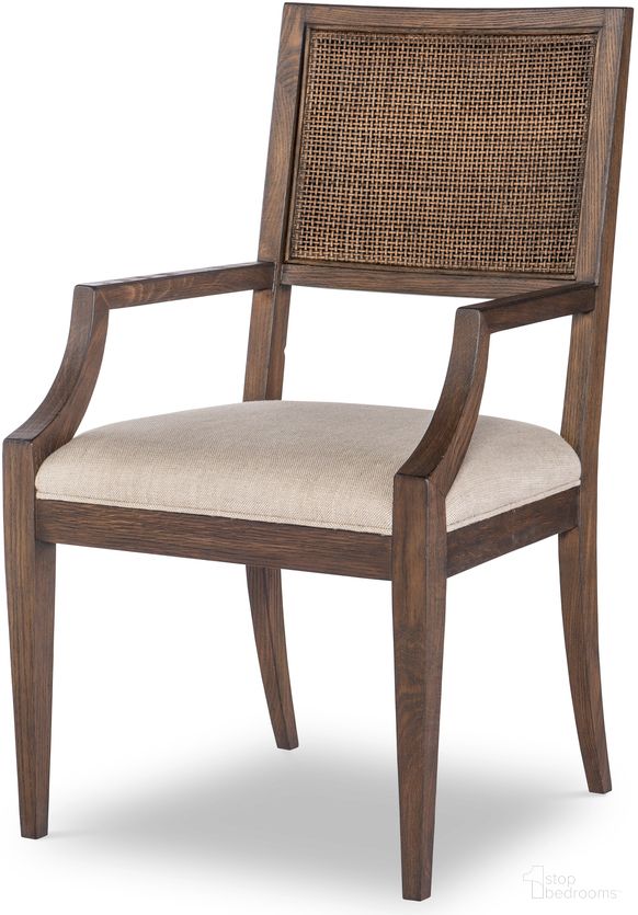 The appearance of Parker Arm Chair In Dark Brown designed by Century Furniture in the modern / contemporary interior design. This dark brown piece of furniture  was selected by 1StopBedrooms from Monarch Collection to add a touch of cosiness and style into your home. Sku: MN5855A. Chair Type: Arm Chair. Material: Solid Oak.