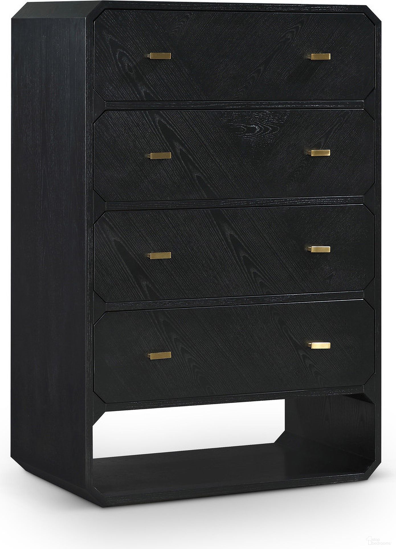 The appearance of Parker Ash Veneer Chest In Black designed by Meridian in the transitional interior design. This black piece of furniture was selected by 1StopBedrooms from Parker Collection to add a touch of cosiness and style into your home. Sku: 300Black-CH. Material: Ash Veneer.