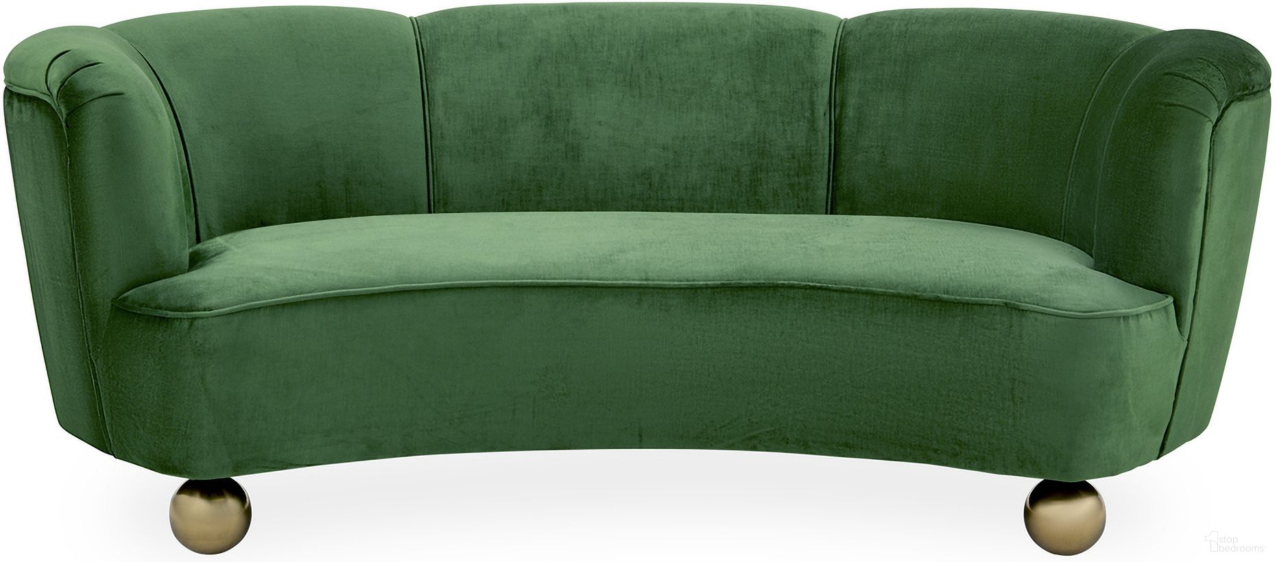 The appearance of Parker Curved Sofa In Brussels Malachite designed by Jonathan Adler in the modern / contemporary interior design. This brussels malachite piece of furniture  was selected by 1StopBedrooms from Parker Collection to add a touch of cosiness and style into your home. Sku: 33138. Material: Rayon.
