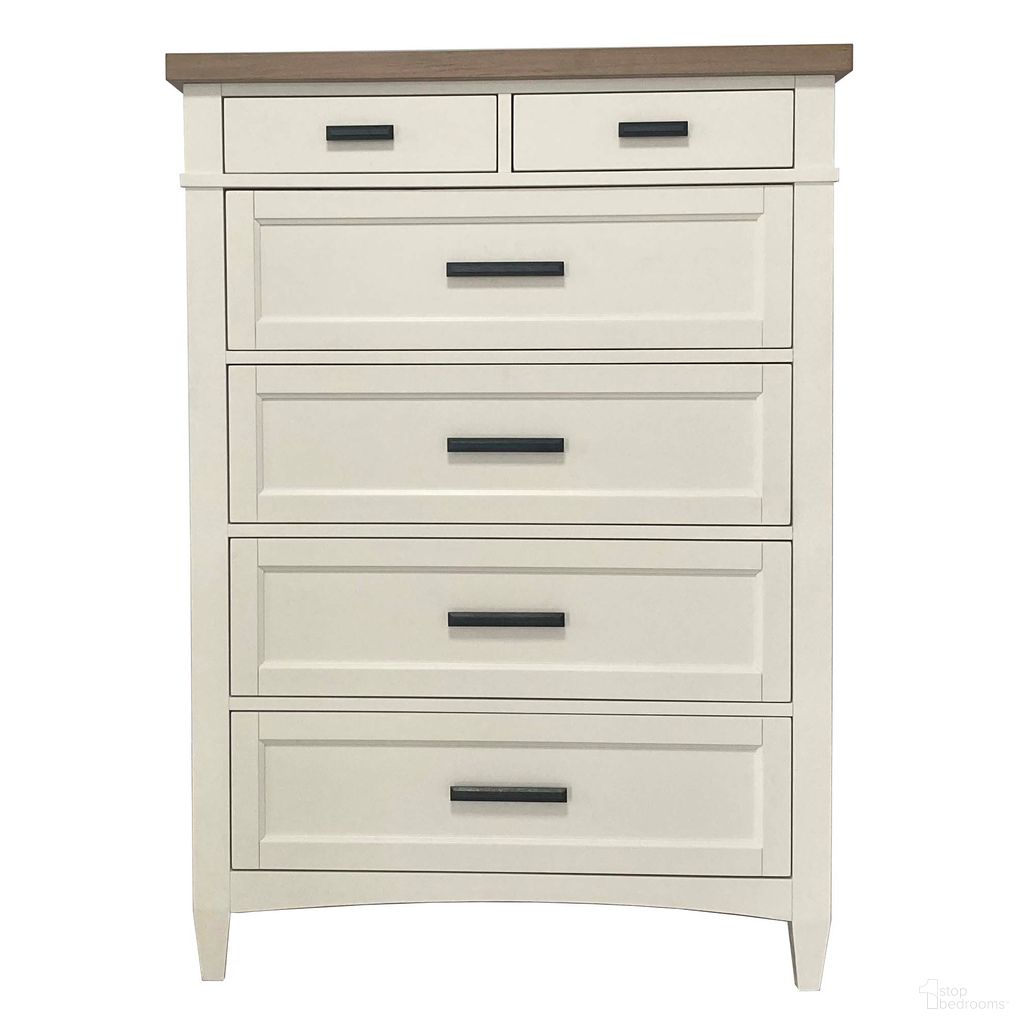 The appearance of Parker House Americana Modern Bedroom 6 Drawer Chest designed by Parker House in the modern / contemporary interior design. This cotton piece of furniture  was selected by 1StopBedrooms from Americana Collection to add a touch of cosiness and style into your home. Sku: BAME#41405-COT. Material: Wood Veneer.