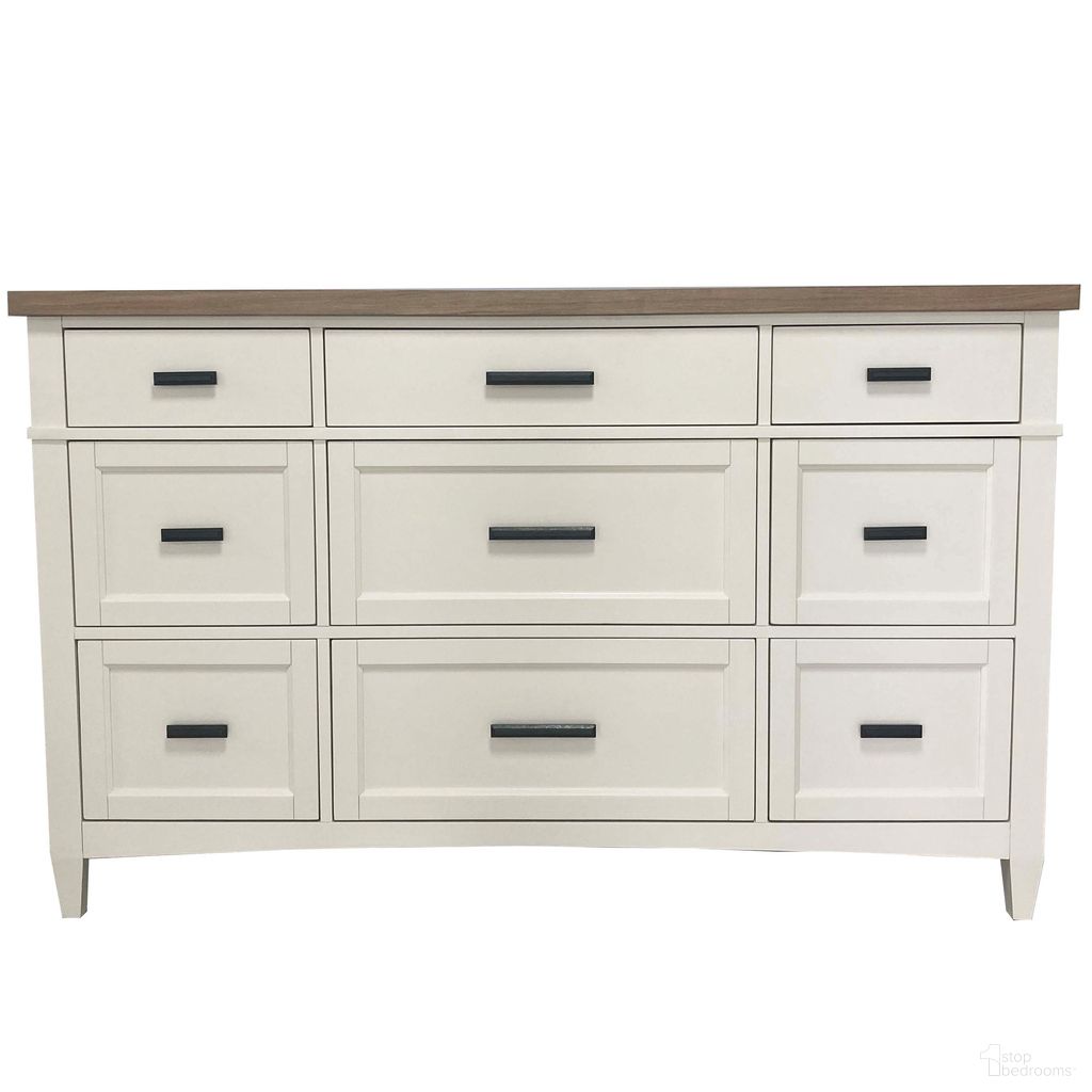 The appearance of Parker House Americana Modern Bedroom 9 Drawer Dresser designed by Parker House in the modern / contemporary interior design. This cotton piece of furniture  was selected by 1StopBedrooms from Americana Collection to add a touch of cosiness and style into your home. Sku: BAME#21689-COT. Material: Wood Veneer.