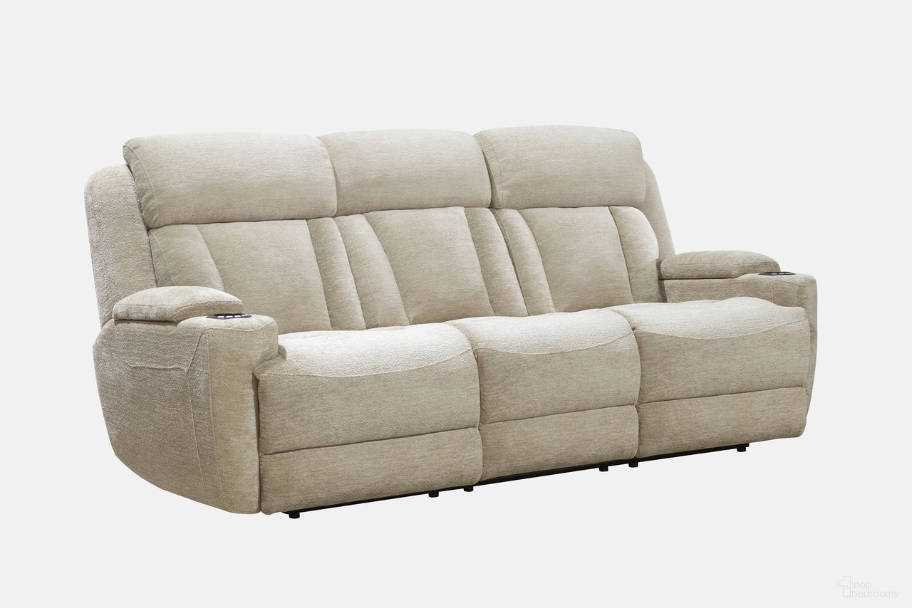 The appearance of Parker Living Dalton Lucky Fawn Power Drop Down Console Sofa designed by Parker House in the transitional interior design. This fawn piece of furniture was selected by 1StopBedrooms from Dalton Collection to add a touch of cosiness and style into your home. Sku: MDAL#834PH-LFA. Material: Polyester.