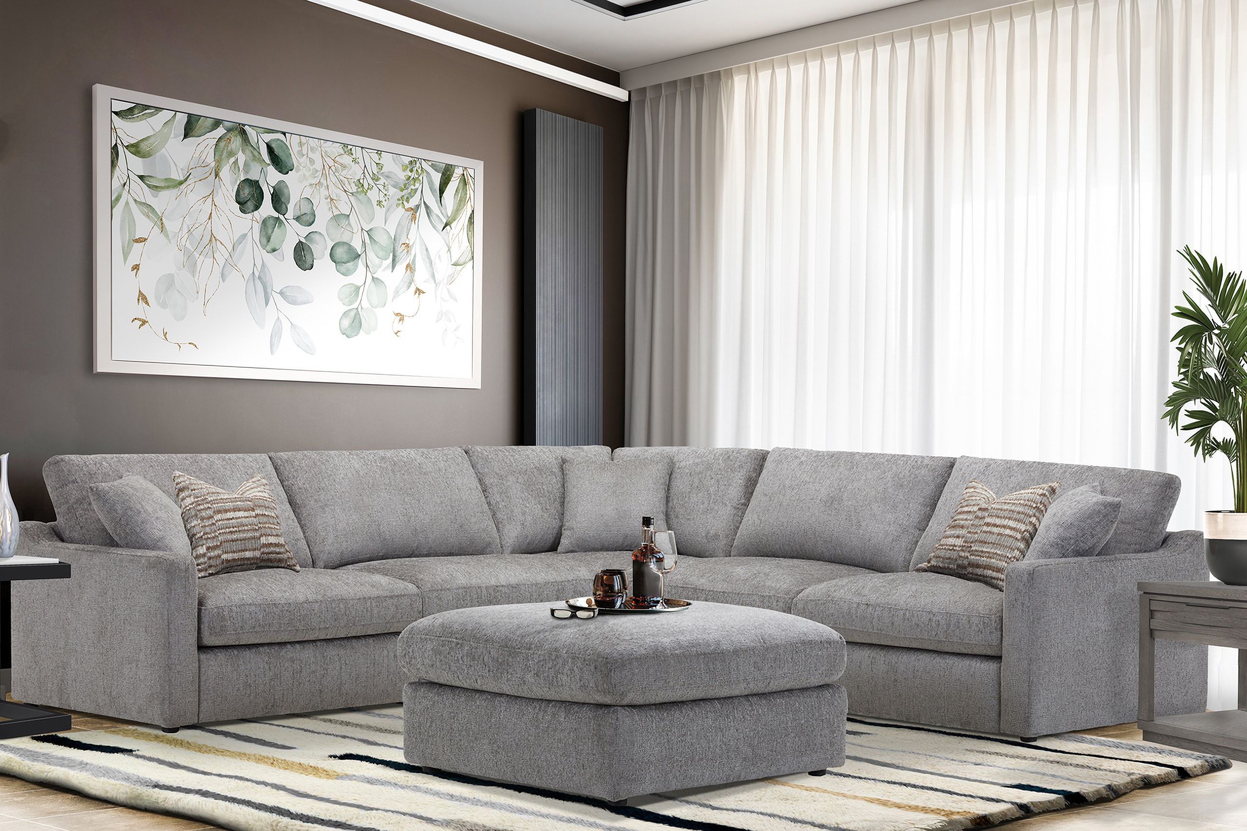 The appearance of Parker Living Surrender Burmese Nature 5Pc Package designed by Parker House in the transitional interior design. This nature piece of furniture was selected by 1StopBedrooms from Surrender Collection to add a touch of cosiness and style into your home. Sku: SSUR#910-BRNT;SSUR#910-BRNT;SSUR#911L-BRNT;SSUR#911R-BRNT;SSUR#950-BRNT. Material: Cotton. Layout: L-Shape.