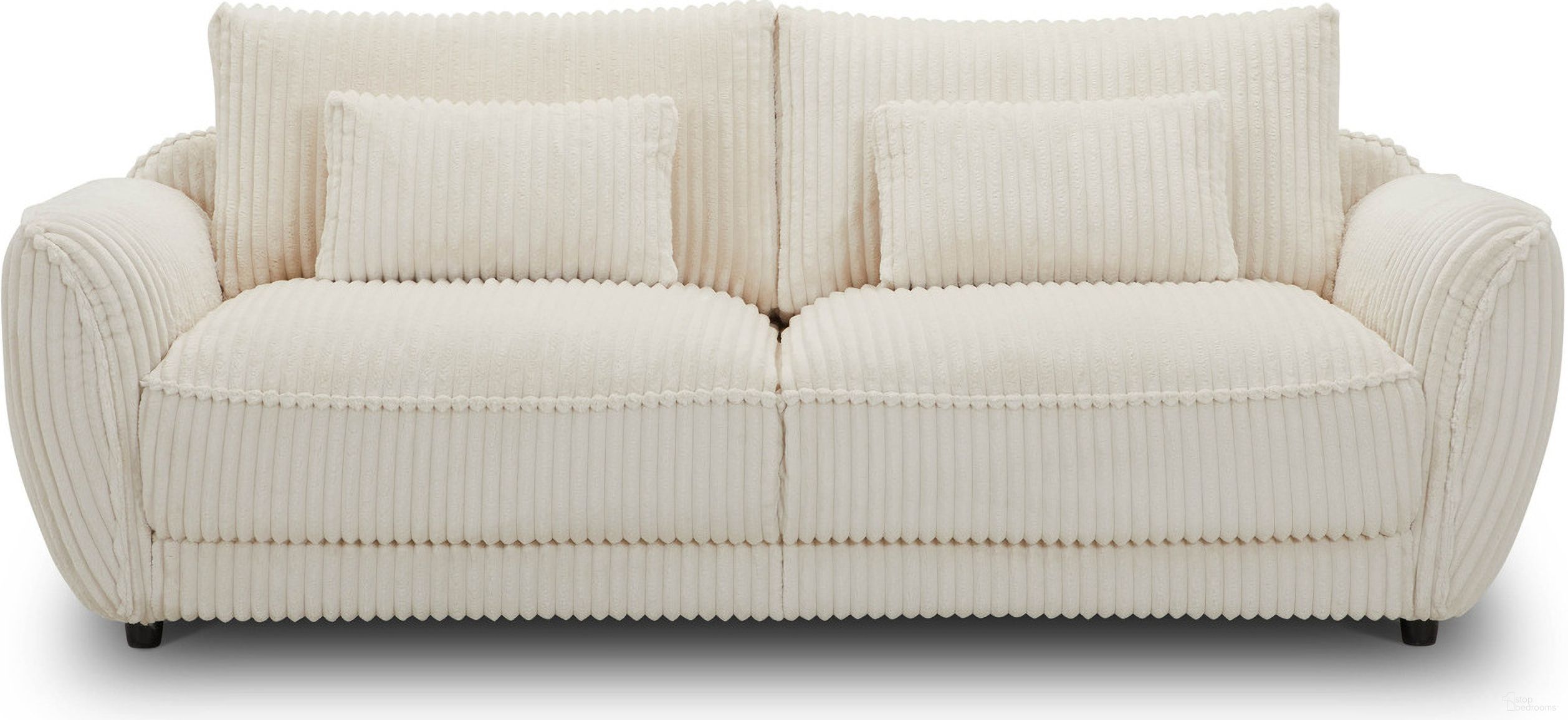 The appearance of Parker Living Utopia Mega Ivory Sofa With 2 Cushion Seat And Lumbar Pillow designed by Parker House in the transitional interior design. This ivory piece of furniture  was selected by 1StopBedrooms from Utopia Collection to add a touch of cosiness and style into your home. Sku: SUTP#932-MGIV. Material: Polyester.
