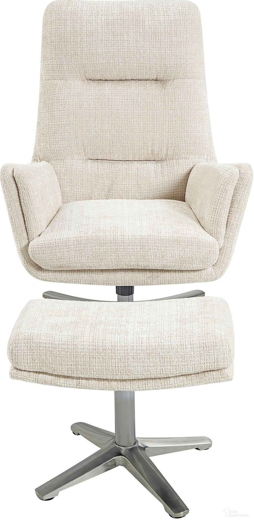 The appearance of Parker Swivel Chair with Ottoman In Beige designed by Homelegance in the transitional interior design. This beige piece of furniture was selected by 1StopBedrooms from Parker Collection to add a touch of cosiness and style into your home. Sku: 1159BE. Material: Chenille.