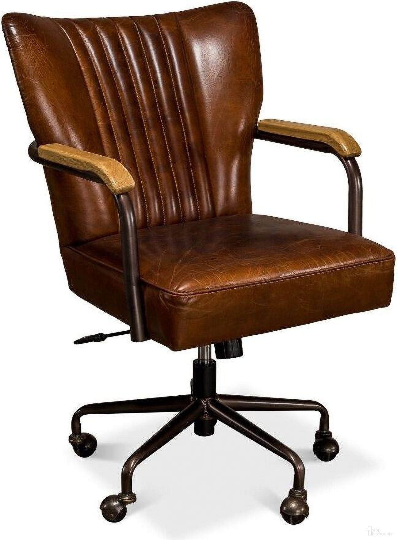 Parker Vintage Cigar Leather Swivel Office Chair