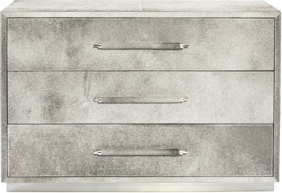 The appearance of Parkin Drawer Chest designed by Bernhardt in the modern / contemporary interior design. This gray hair-on-hide piece of furniture  was selected by 1StopBedrooms from Parkin Collection to add a touch of cosiness and style into your home. Sku: 369032. Material: Wood.