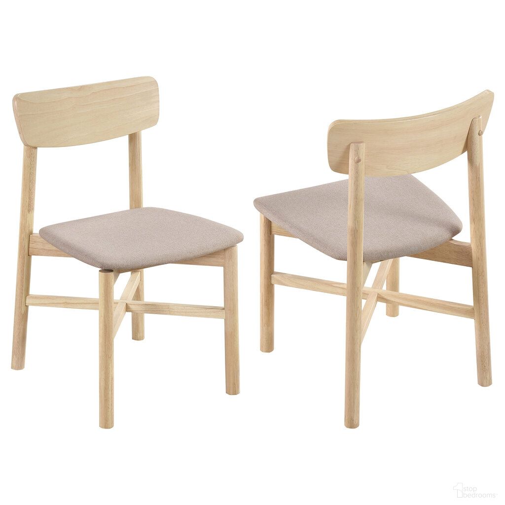 The appearance of Parkridge Dining Side Chair Set of 2 In White Washed and Tan designed by Coaster in the transitional interior design. This white washed/tan piece of furniture was selected by 1StopBedrooms from Parkridge Collection to add a touch of cosiness and style into your home. Sku: 108552. Material: Polyester. Chair Type: Side Chair.