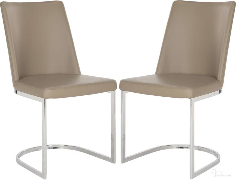 The appearance of Parkston Taupe and Chrome 18 Inch Leather Side Chair Set of 2 designed by Safavieh in the traditional interior design. This taupe piece of furniture was selected by 1StopBedrooms from Parkston Collection to add a touch of cosiness and style into your home. Sku: FOX2013E-SET2. Material: Stainless Steel. Chair Type: Side Chair.