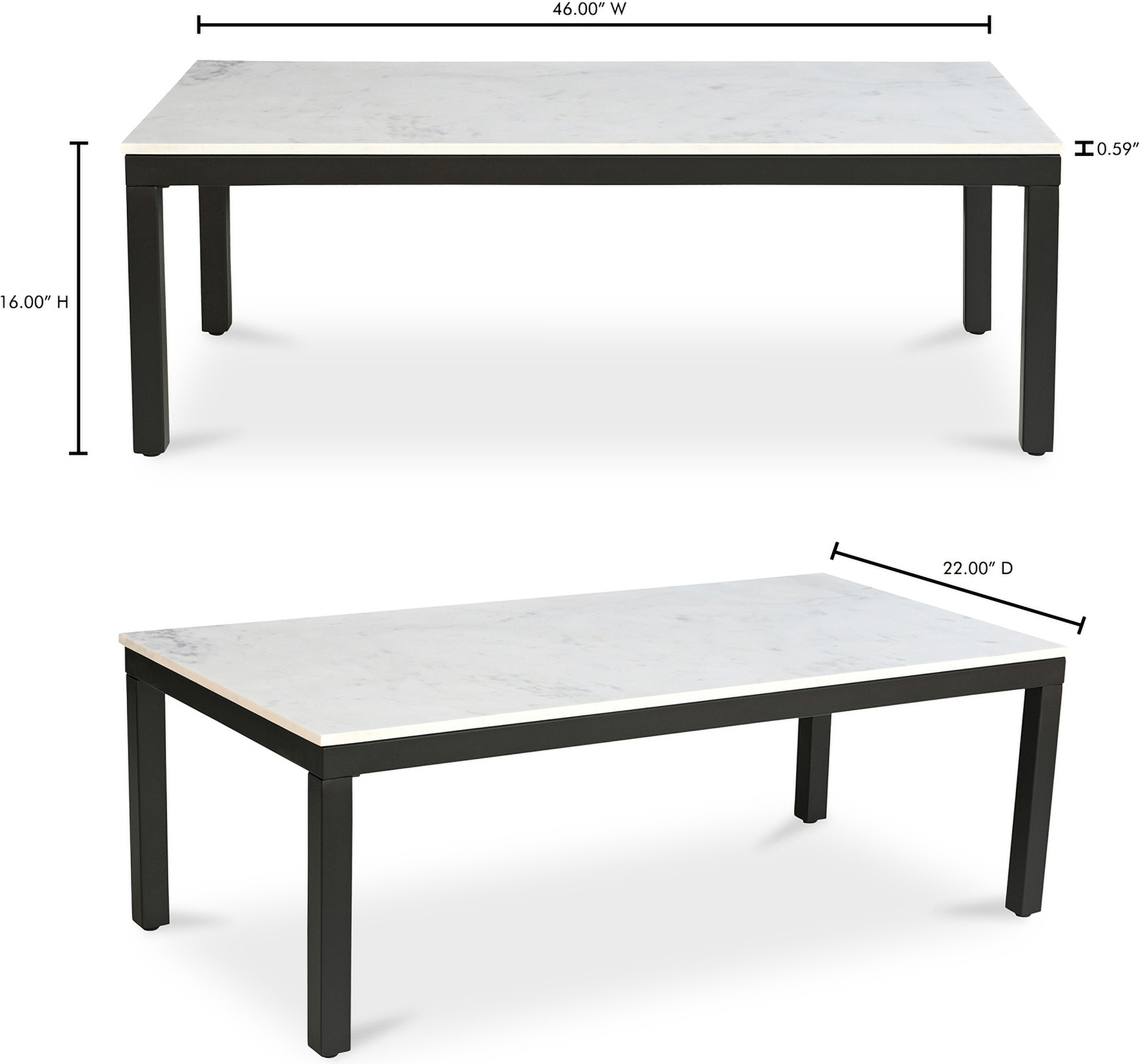 Parson Coffee Table In White Marble by Moes Home 1StopBedrooms