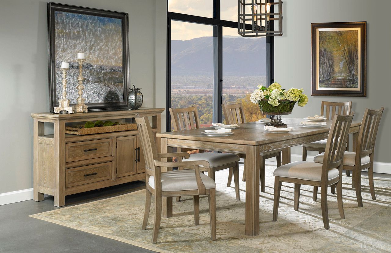 Parson Creek Extendable Dining Room Set in Milk-Paint Oak