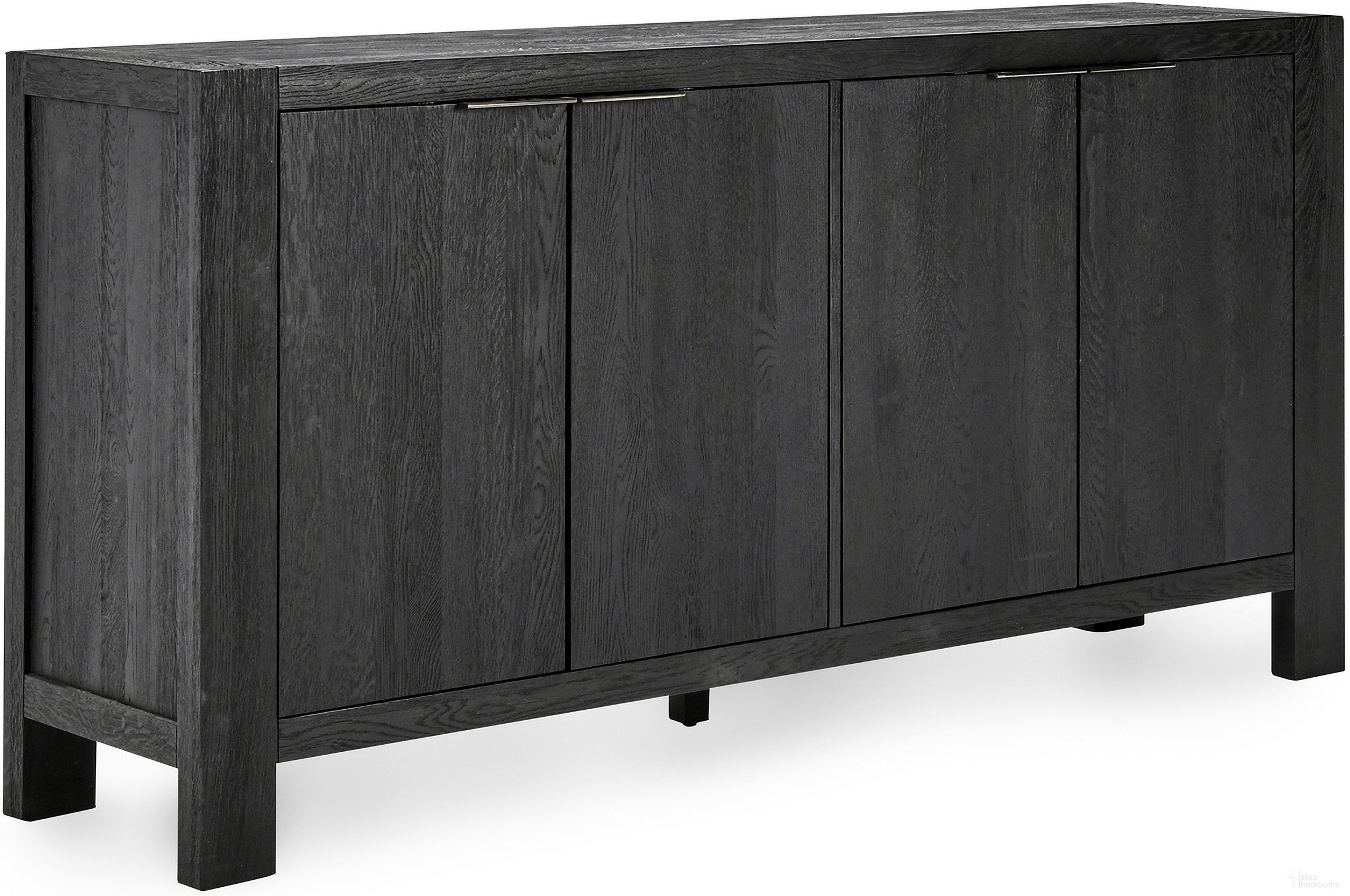 The appearance of Parsons 4 Door Sideboard In Black designed by Classic Home in the modern / contemporary interior design. This black piece of furniture  was selected by 1StopBedrooms from Parsons Collection to add a touch of cosiness and style into your home. Sku: 52004069. Material: Oak Wood.
