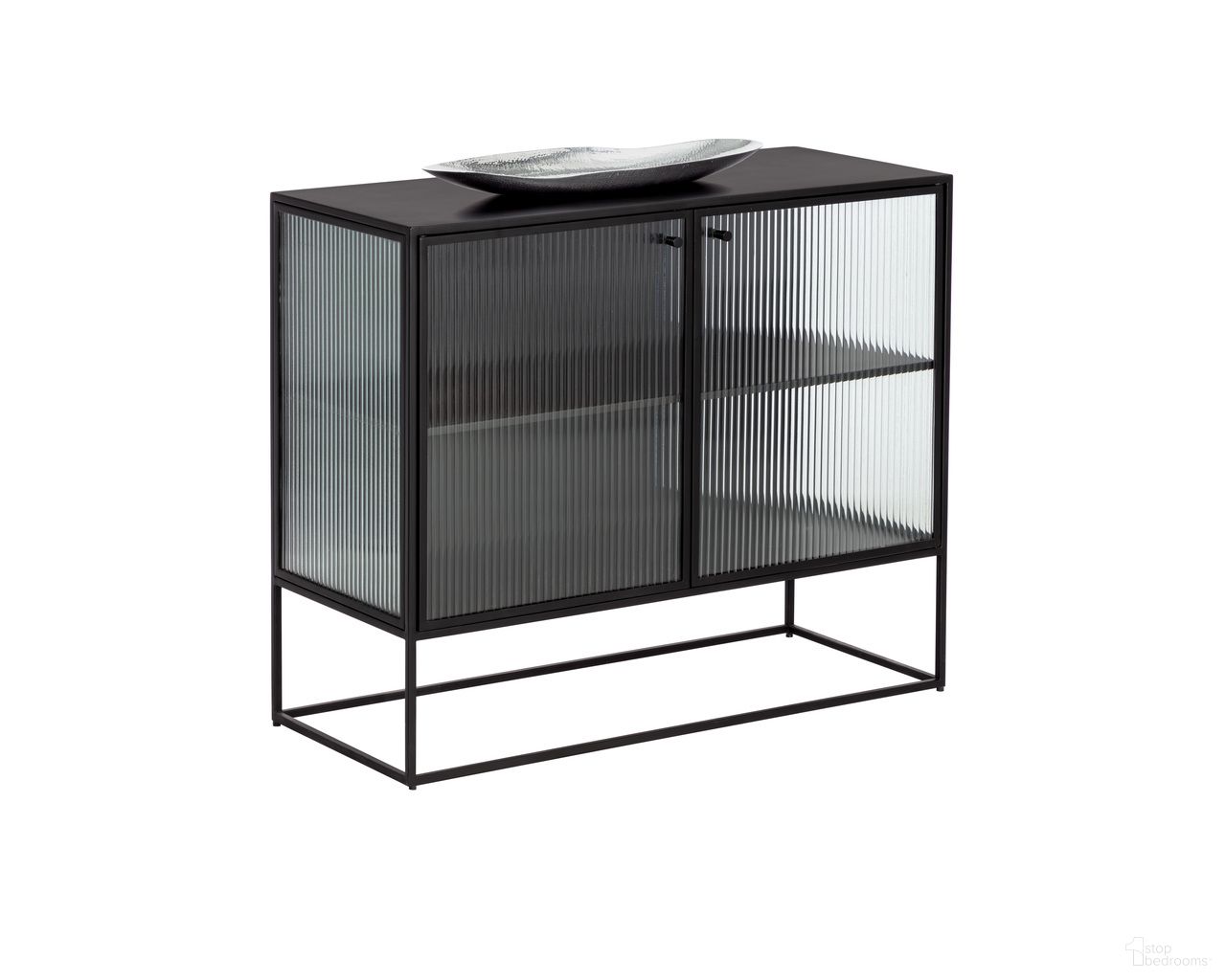 Parsons Small Sideboard In Matte Black and Clear