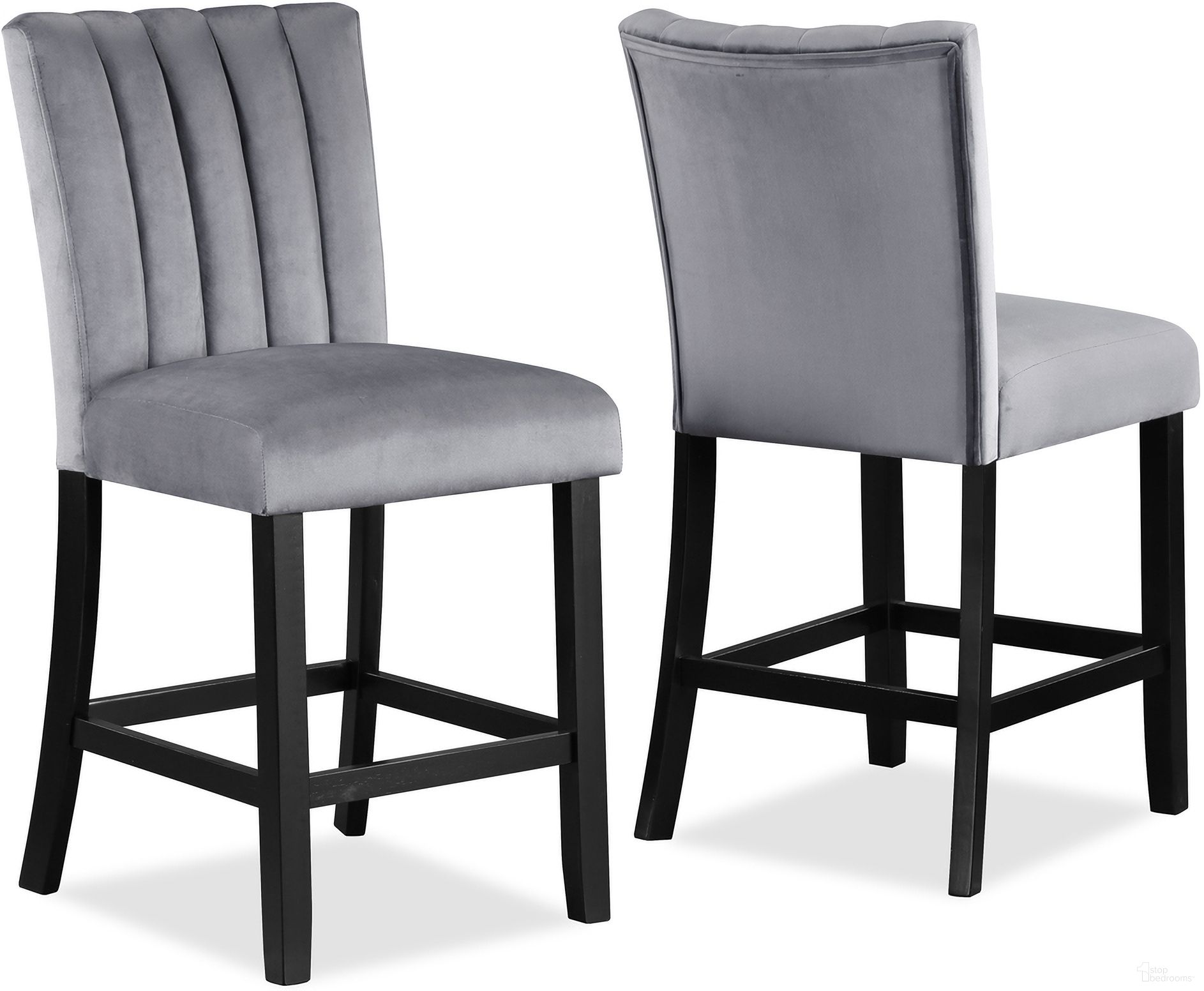 The appearance of Pascal Counter Height Chair Set of 2 In Gray designed by Crown Mark in the modern / contemporary interior design. This gray piece of furniture was selected by 1StopBedrooms from Pascal Collection to add a touch of cosiness and style into your home. Sku: 2724S-24. Material: Wood.