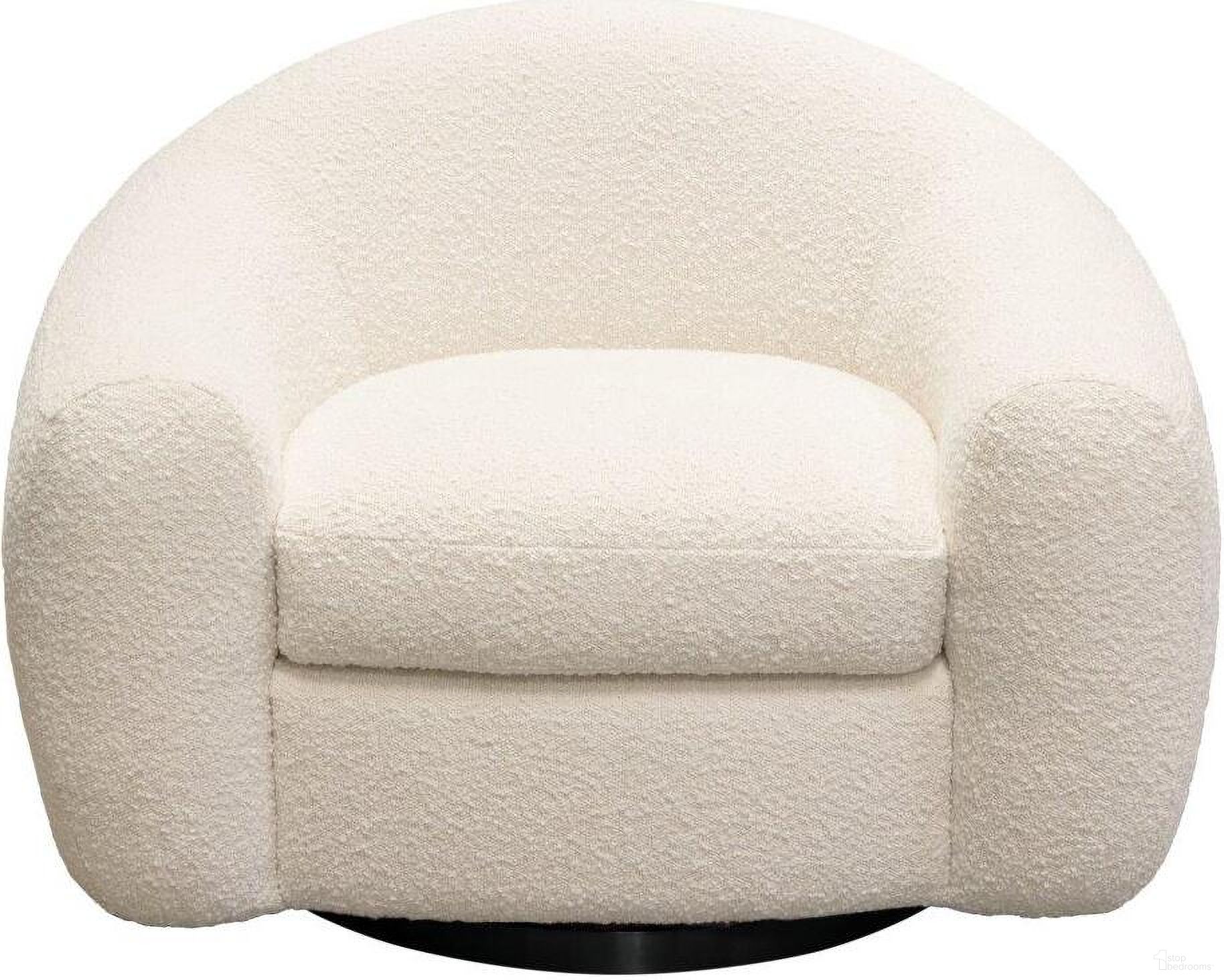 The appearance of Pascal Swivel Chair in Bone Boucle Textured Fabric with Contoured Arms and Back designed by Diamond Sofa in the modern / contemporary interior design. This bone piece of furniture was selected by 1StopBedrooms from Pascal Collection to add a touch of cosiness and style into your home. Sku: PASCALCHBO. Material: Fabric.