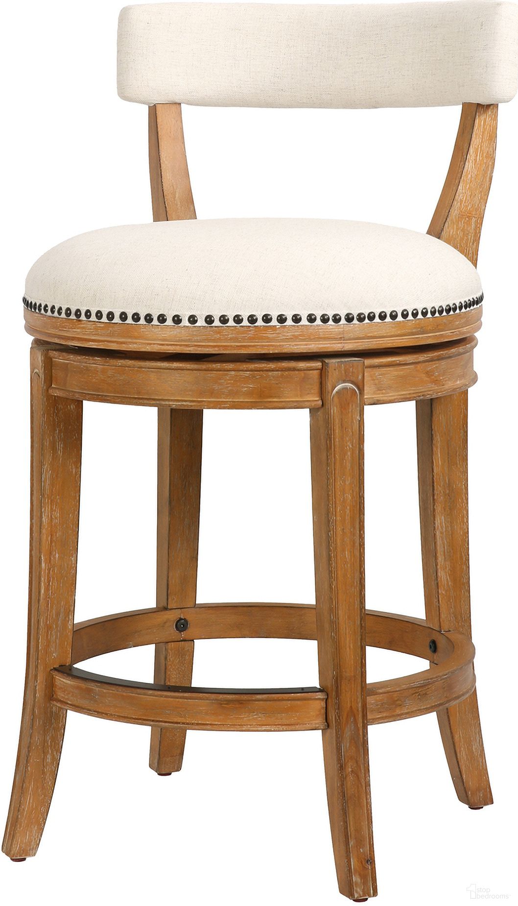 The appearance of Pasha 26 Inch Counter-Height Barstool with Fabric Seat and Back In Pecan and Linen designed by New Ridge Home Goods in the transitional interior design. This pecan/linen piece of furniture  was selected by 1StopBedrooms from Pasha Collection to add a touch of cosiness and style into your home. Sku: NR111704-FCS-OA. Material: Polyester.