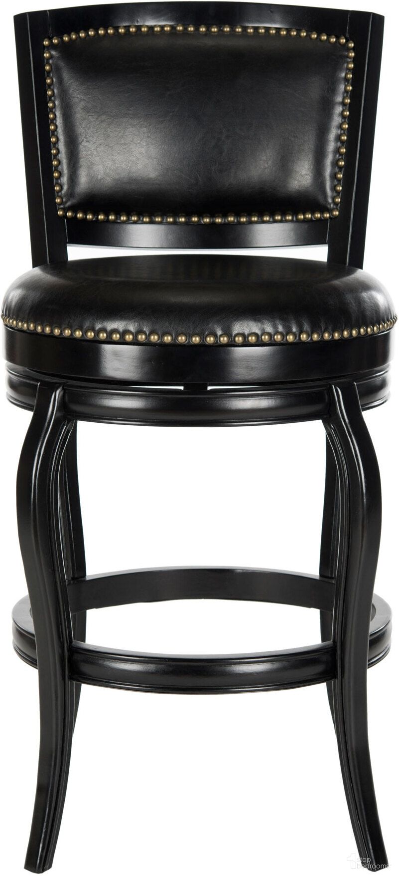 Pasquale Black Swivel Bar Stool
