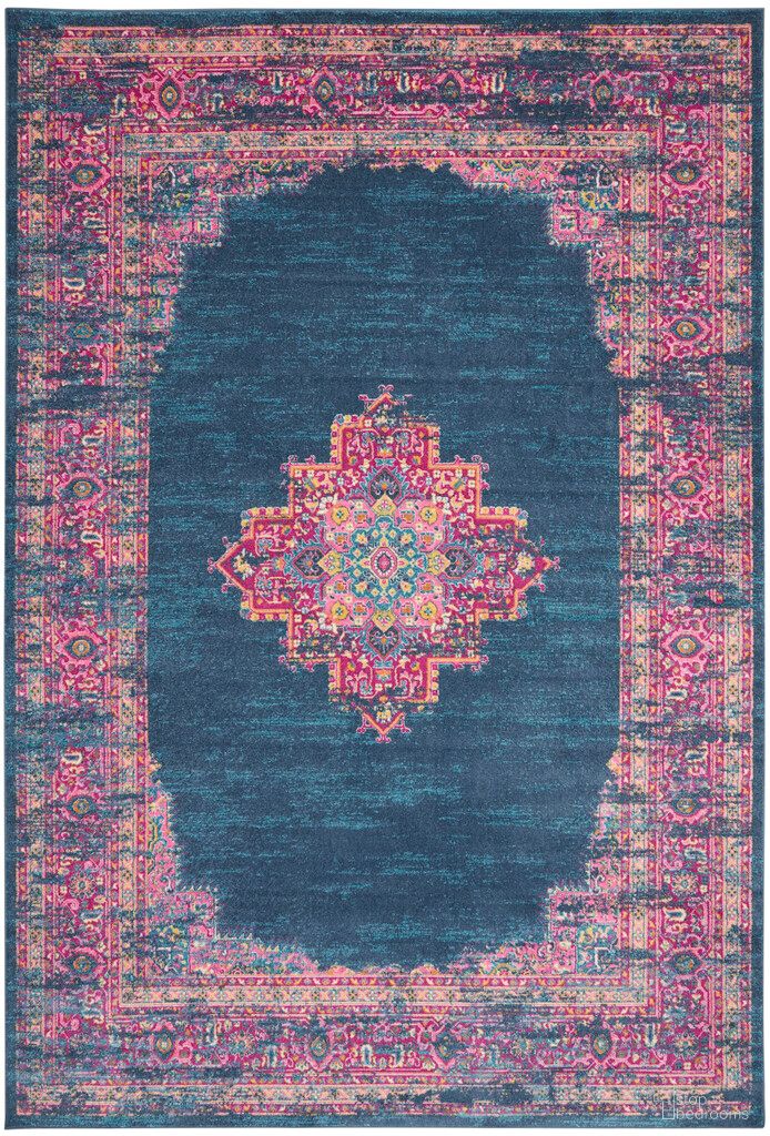 The appearance of Passion 12' x 18' Indoor Rug In Blue designed by Nourison in the bohemian interior design. This blue piece of furniture  was selected by 1StopBedrooms from Passion Collection to add a touch of cosiness and style into your home. Sku: 99446815071. Material: Polypropylene.