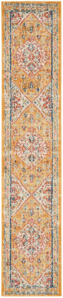 The appearance of Passion 2'2" x 10' Indoor Rug In Ivory and Yellow designed by Nourison in the bohemian interior design. This ivory and yellow piece of furniture was selected by 1StopBedrooms from Passion Collection to add a touch of cosiness and style into your home. Sku: 99446809148. Material: Polypropylene.