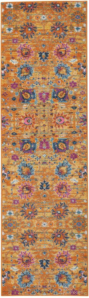 The appearance of Passion 2'2" x 10' Indoor Rug In Sunburst designed by Nourison in the bohemian interior design. This sunburst piece of furniture was selected by 1StopBedrooms from Passion Collection to add a touch of cosiness and style into your home. Sku: 99446013958. Material: Polypropylene.
