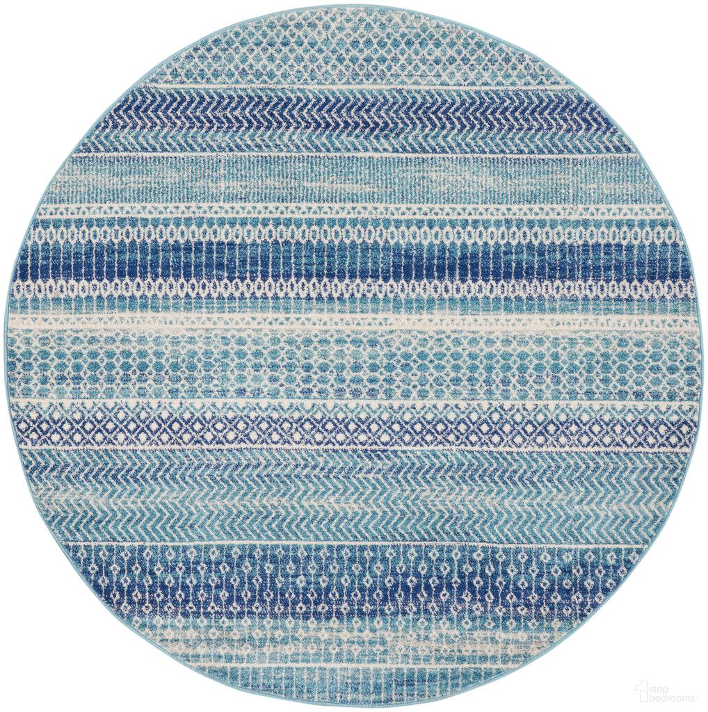The appearance of Passion 4' x 4' Round Indoor Rug In Navy Blue designed by Nourison in the bohemian interior design. This navy blue piece of furniture was selected by 1StopBedrooms from Passion Collection to add a touch of cosiness and style into your home. Sku: 99446015211. Material: Polypropylene.