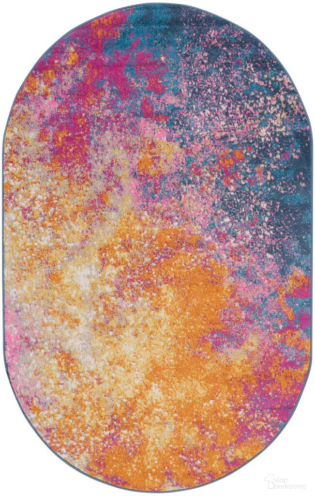 The appearance of Passion 5' x 8' Oval Indoor Rug In Sunburst designed by Nourison in the modern / contemporary interior design. This sunburst piece of furniture was selected by 1StopBedrooms from Passion Collection to add a touch of cosiness and style into your home. Sku: 99446060662. Material: Polypropylene.