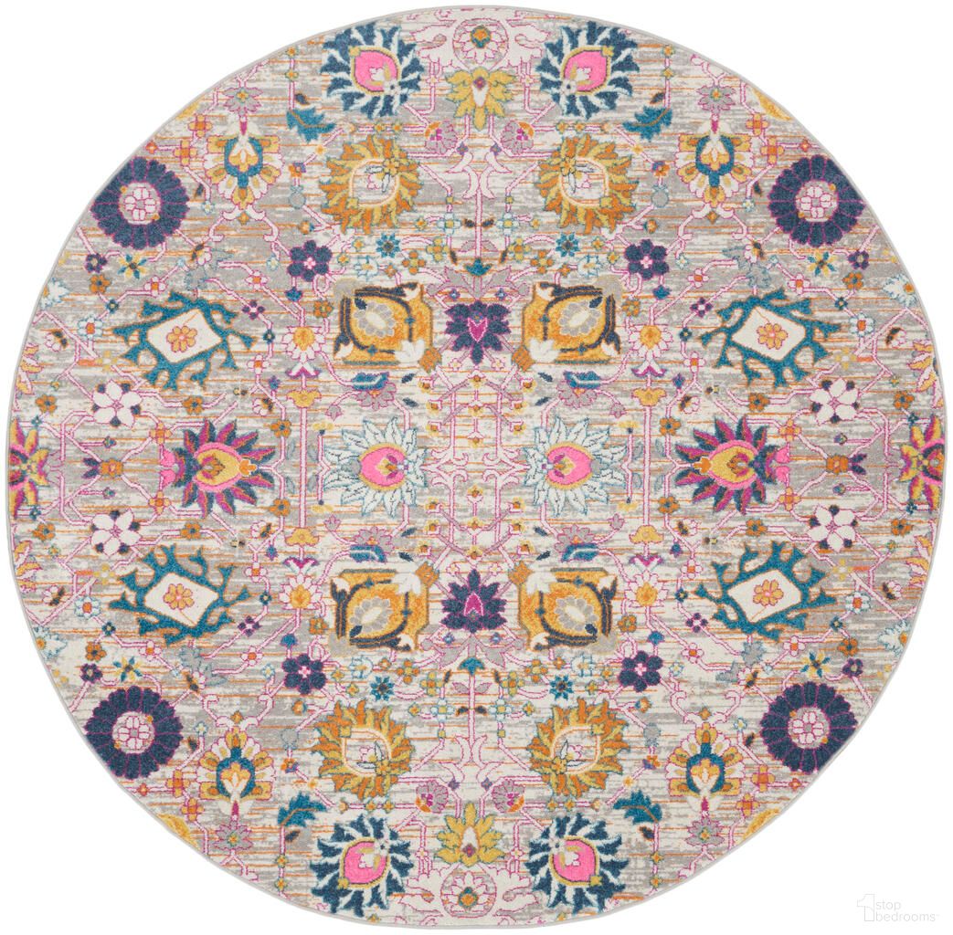 Passion 8' x 8' Round Indoor Rug In Silver