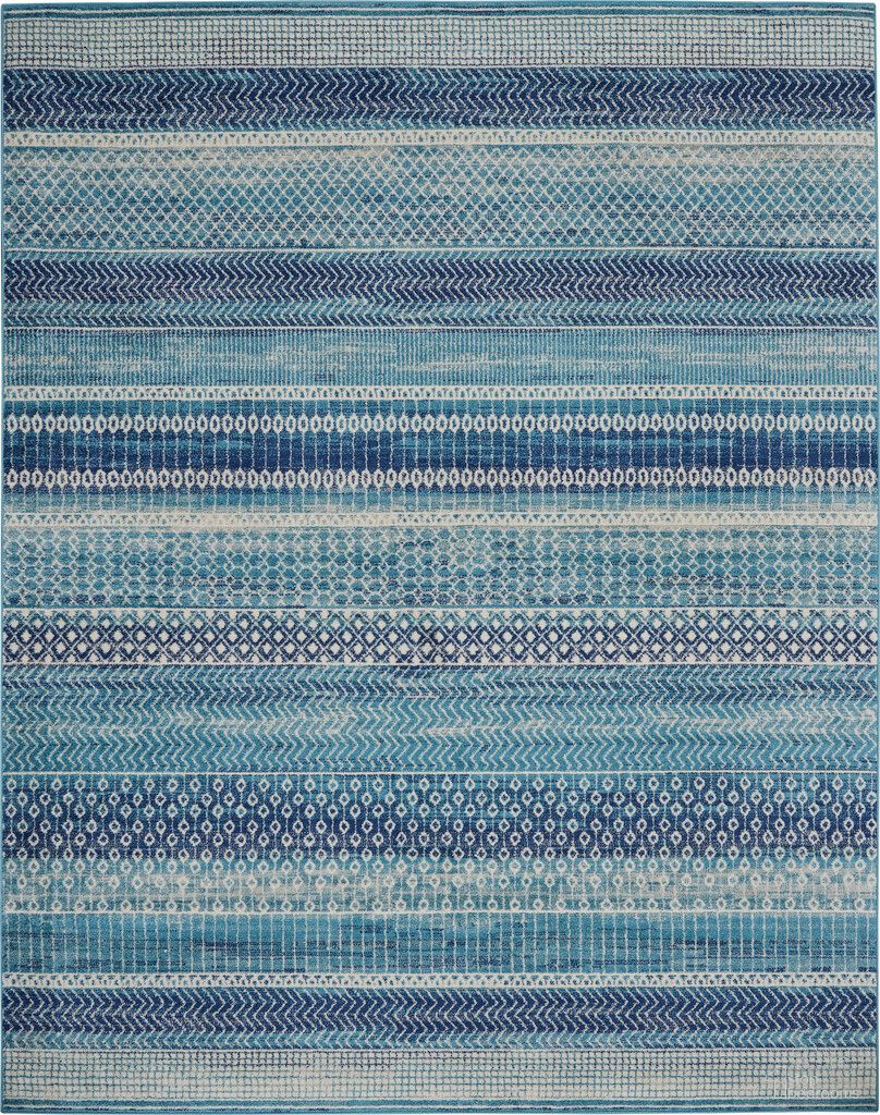 The appearance of Passion 9' x 12' Indoor Rug In Navy Blue designed by Nourison in the bohemian interior design. This navy blue piece of furniture was selected by 1StopBedrooms from Passion Collection to add a touch of cosiness and style into your home. Sku: 99446936776. Material: Polypropylene.