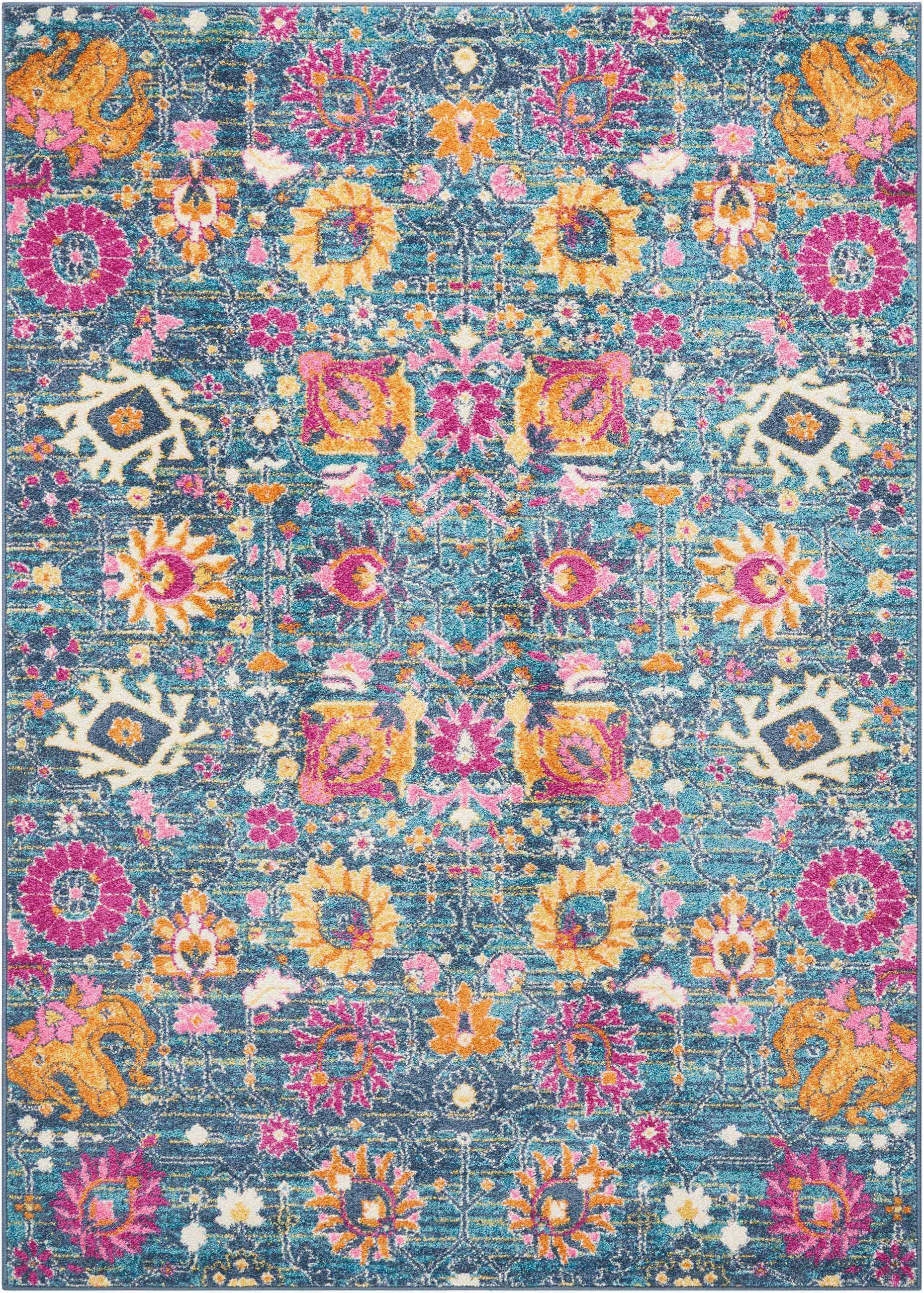 The appearance of Passion Denim 3'9" x 5'9" Area Rug designed by Nourison in the transitional interior design. This denim piece of furniture was selected by 1StopBedrooms from Passion Collection to add a touch of cosiness and style into your home. Sku: 99446387547. Material: Polypropylene.
