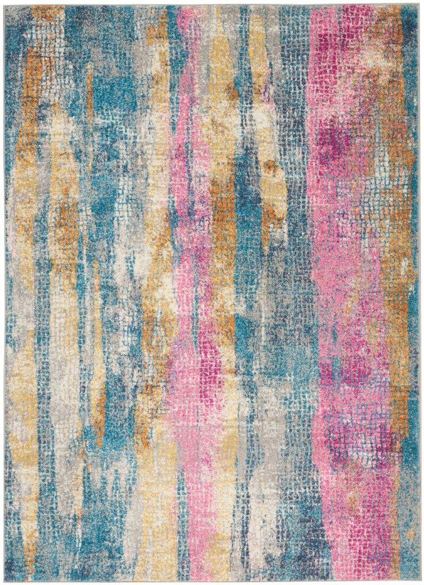 The appearance of Passion Grey and Multicolor 5'3" x 7'3" Area Rug designed by Nourison in the transitional interior design. This grey and multicolor piece of furniture was selected by 1StopBedrooms from Passion Collection to add a touch of cosiness and style into your home. Sku: 99446221636. Material: Polypropylene.
