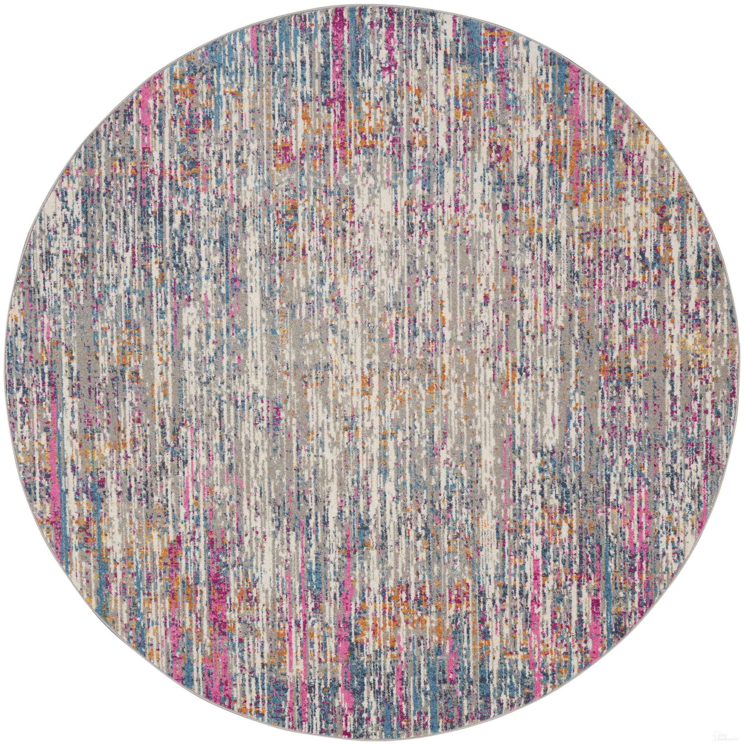 The appearance of Passion Ivory and Multi 4' x 4' Round Modern Area Rug designed by Nourison in the modern / contemporary interior design. This ivory and multicolor piece of furniture  was selected by 1StopBedrooms from Passion Collection to add a touch of cosiness and style into your home. Sku: 99446779762. Material: Polypropylene.
